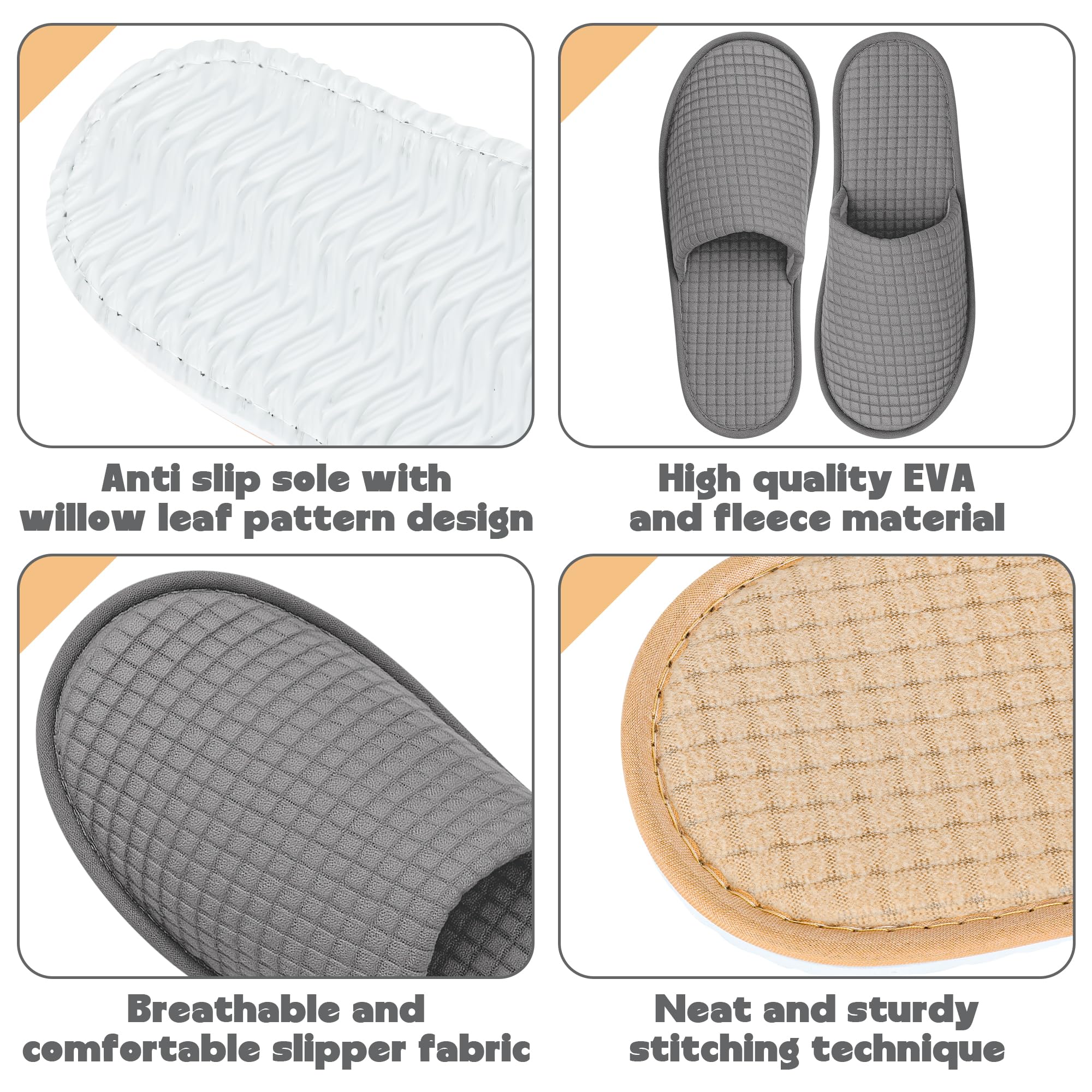 Soft breathable cushioned indoor house slippers for travel