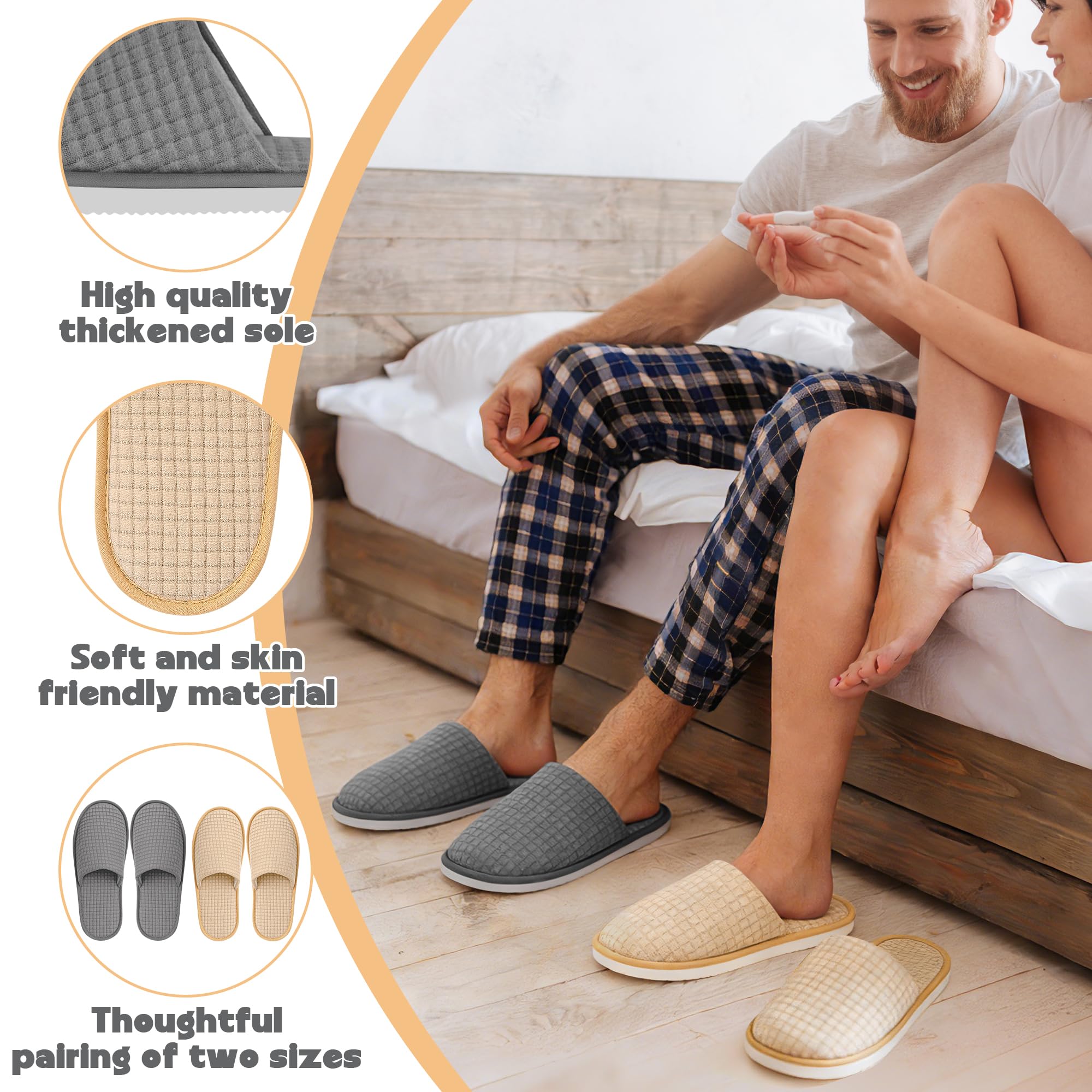 Vipay disposable slippers for home spa and guest hospitality
