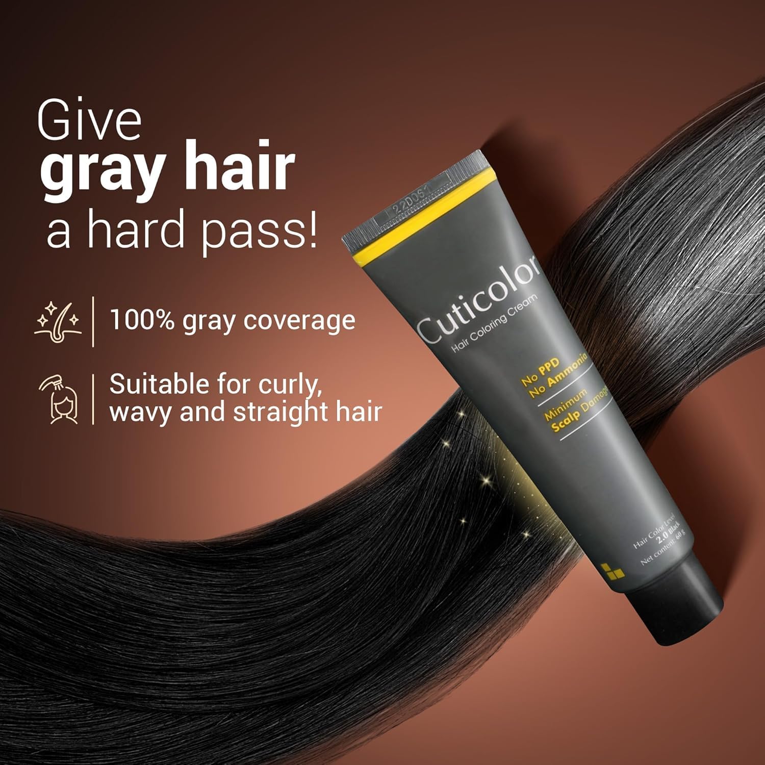 Cuticolor hair dye tube and developer set