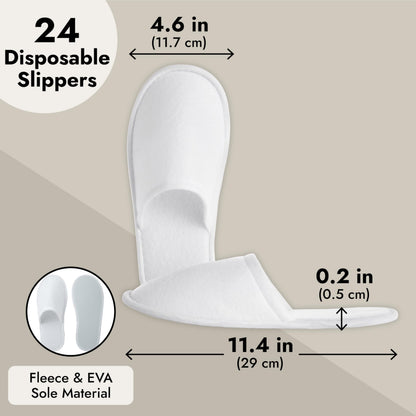 Juvale hotel slippers pack of twenty four pairs individually wrapped for premium salon use.