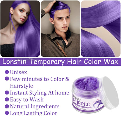Close up of purple hair color wax texture for styling