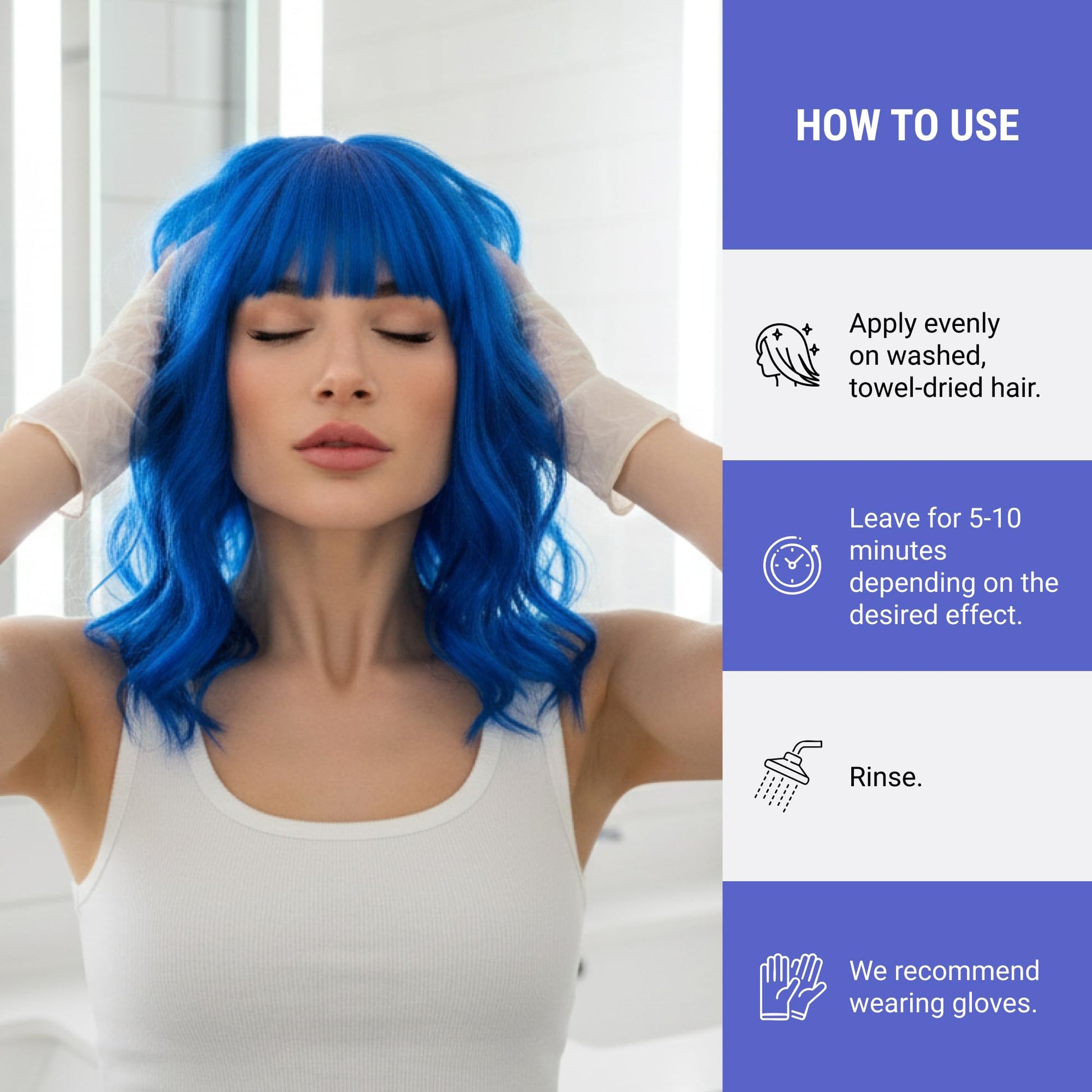 Lifestyle shot of LakmÃ© Teknia blue hair mask for salon use