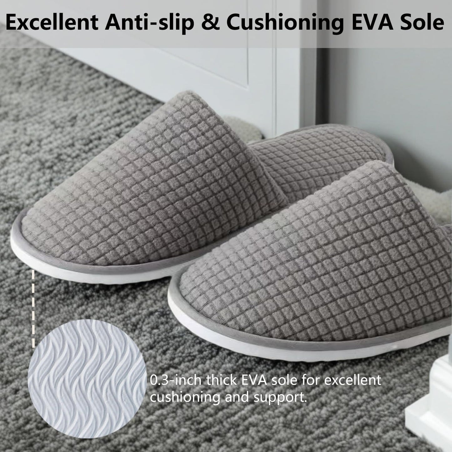 Decoue grey and beige guest slippers pack