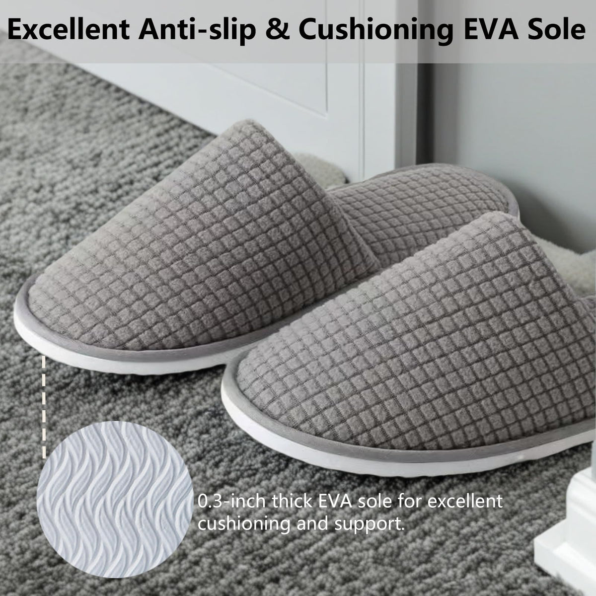 Decoue grey and beige guest slippers pack