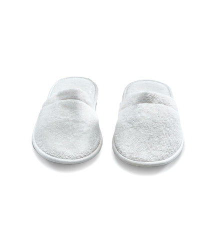 Close up of soft terry cloth texture on Eskymode bath slippers