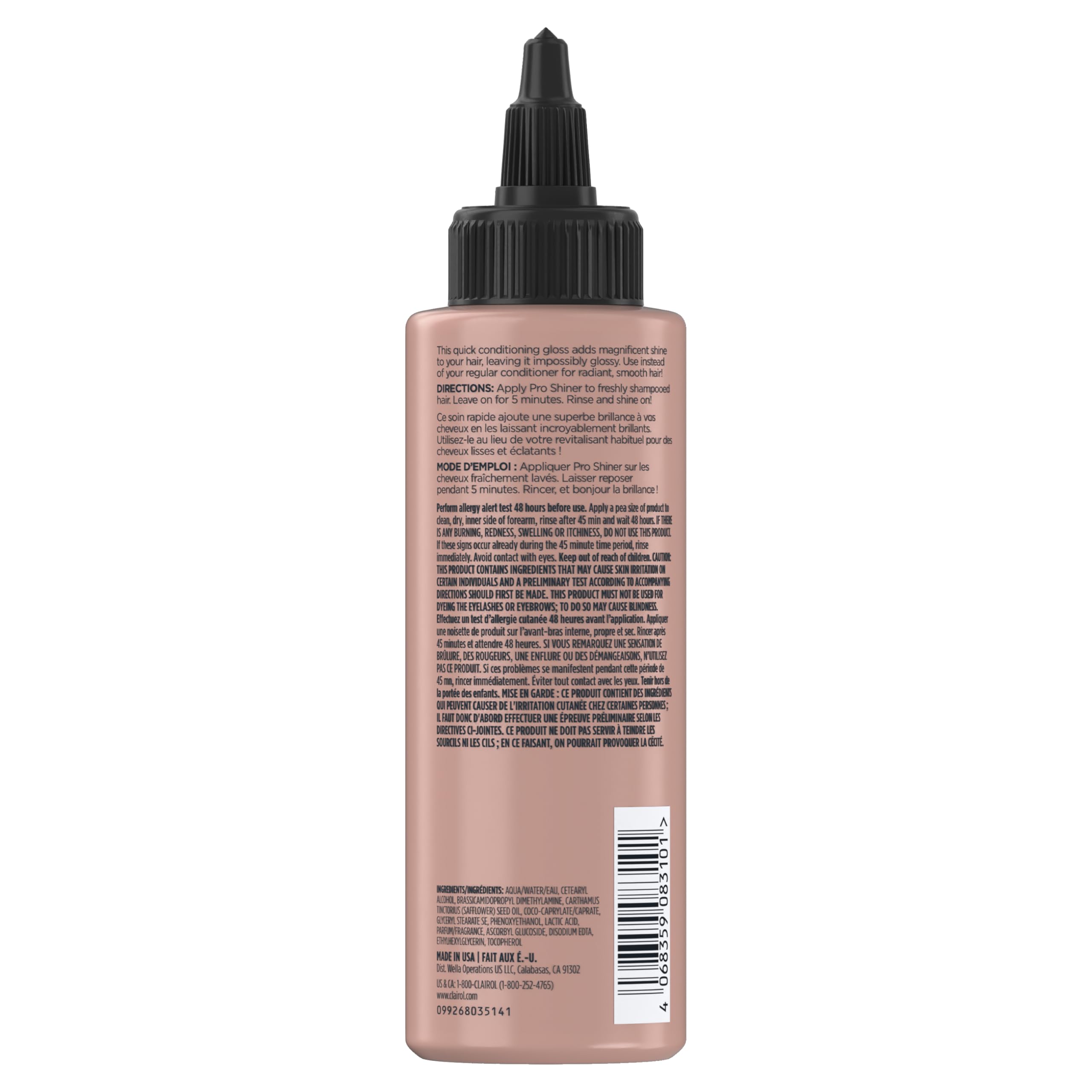 Clairol hair gloss treatment bottle showing 6.8 fluid ounce label