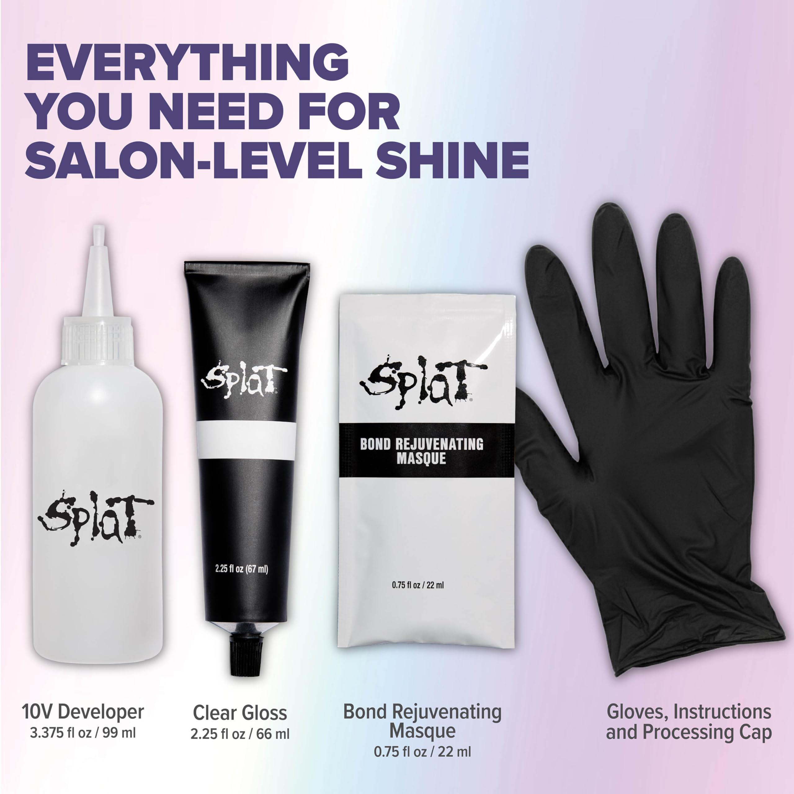 Splat Glossy Sauce clear hair gloss branding and usage description
