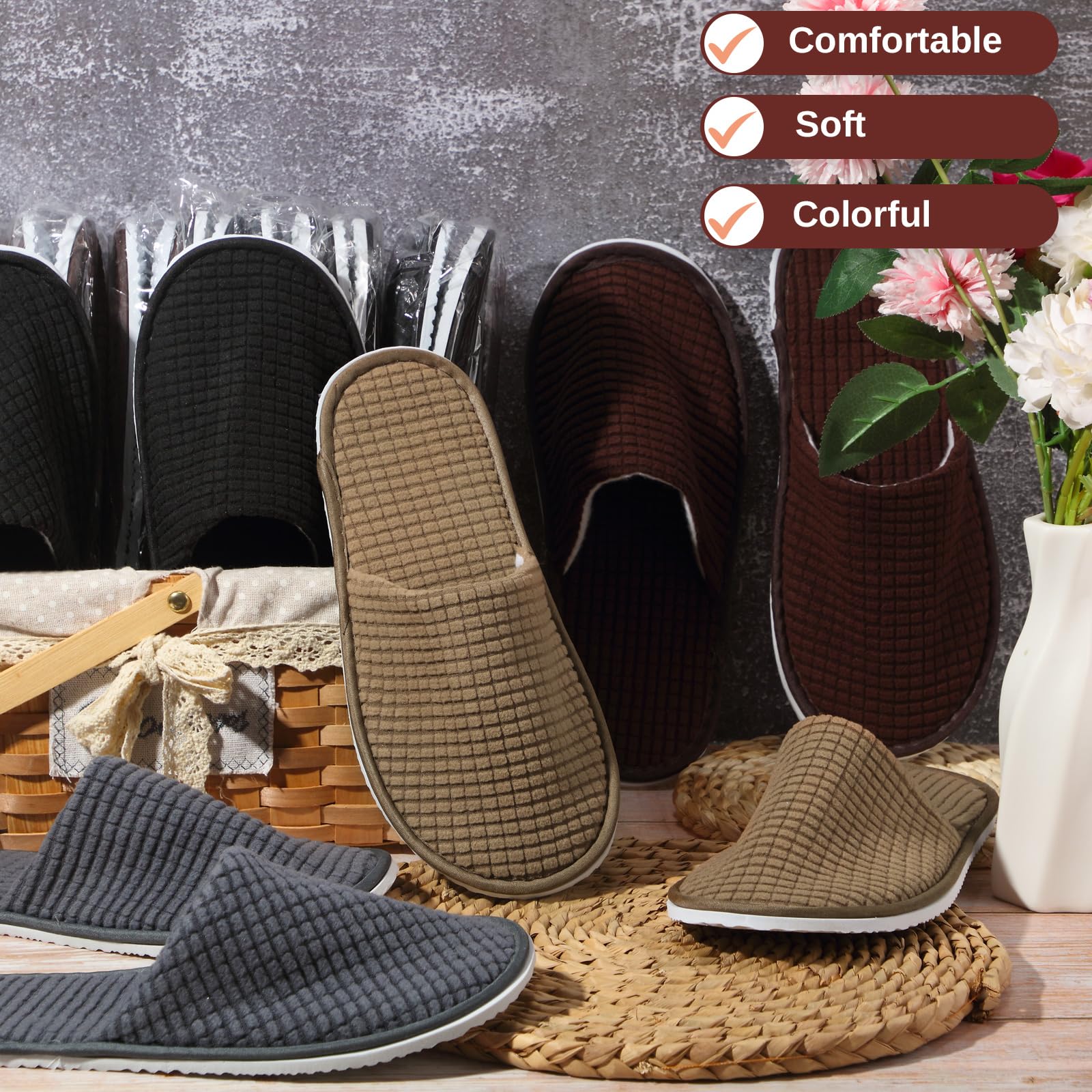 Closed toe design of Geyoga guest slippers