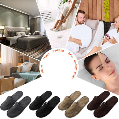 Travel friendly 12 pair house slipper set