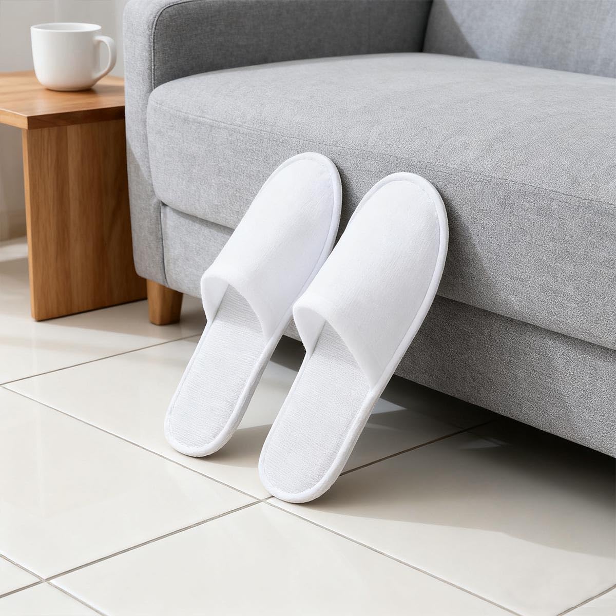 Lyarchte 4 pair bulk pack disposable slippers