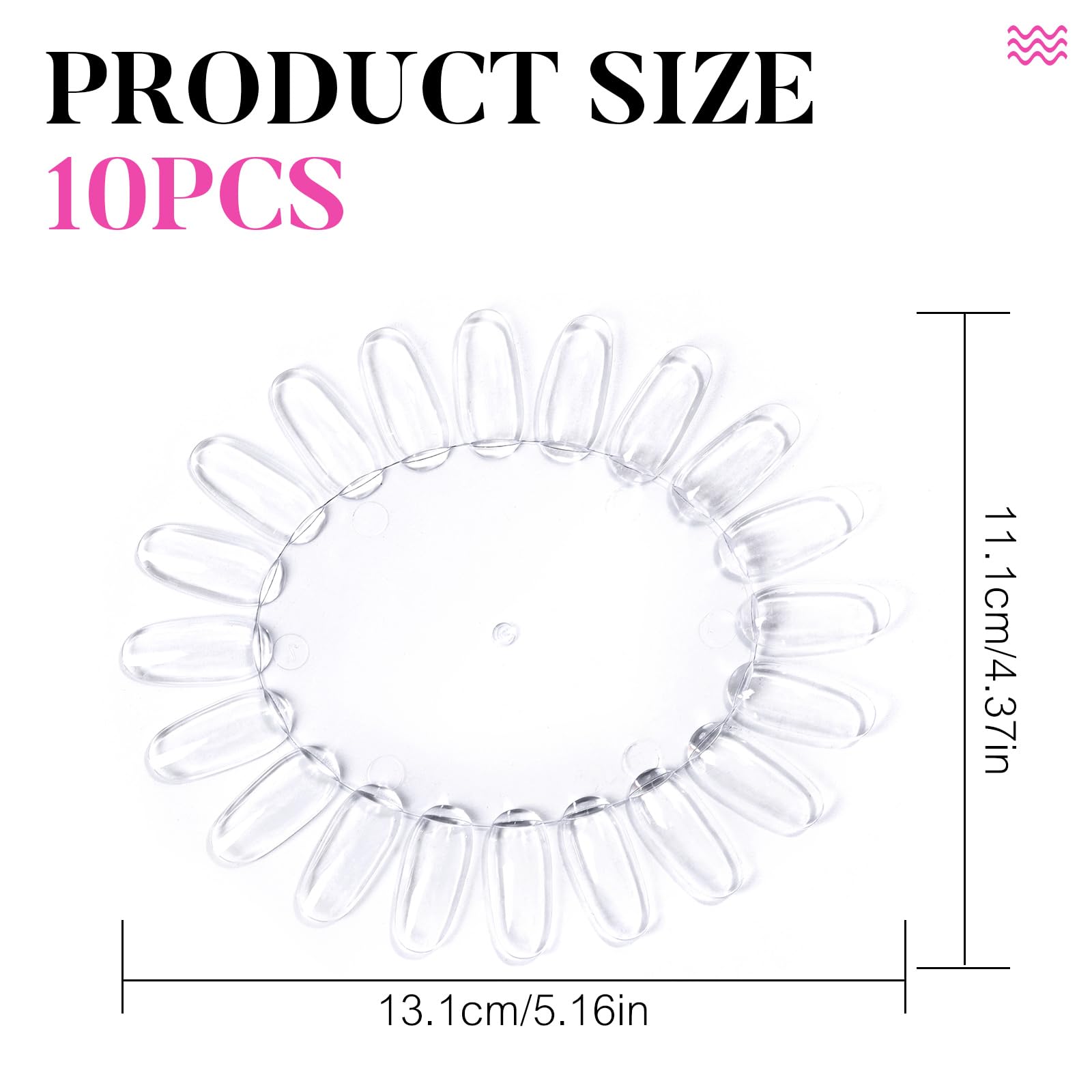 Set of 10 nail polish display wheels in ivory white