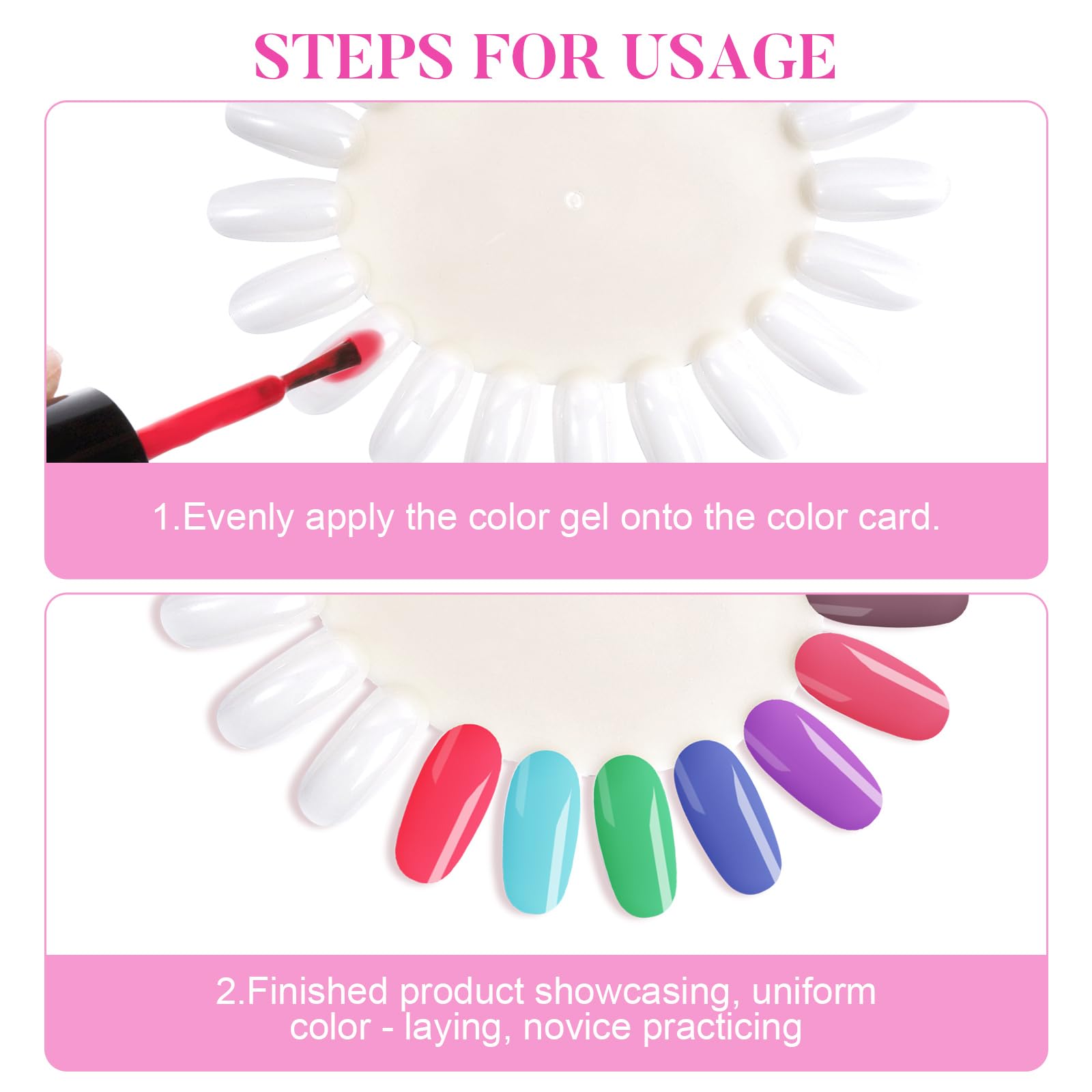 Manicure color tester wheel with 20 tips