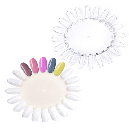 Acrylic false nail swatches for salon display