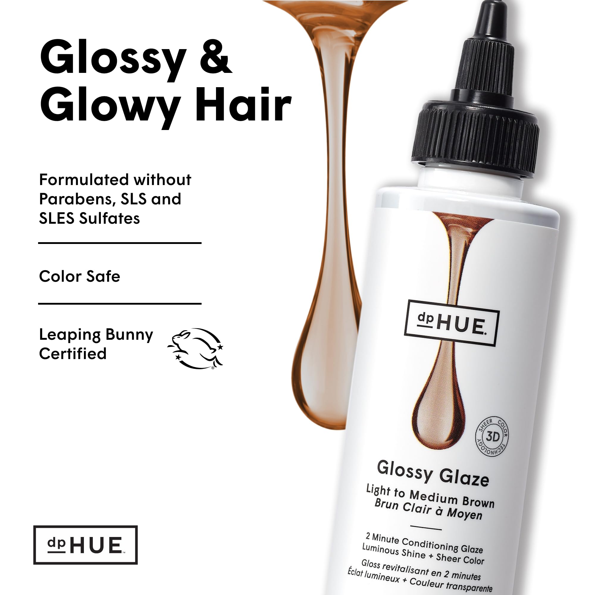 Application of dpHUE Glossy Glaze on damp hair in shower