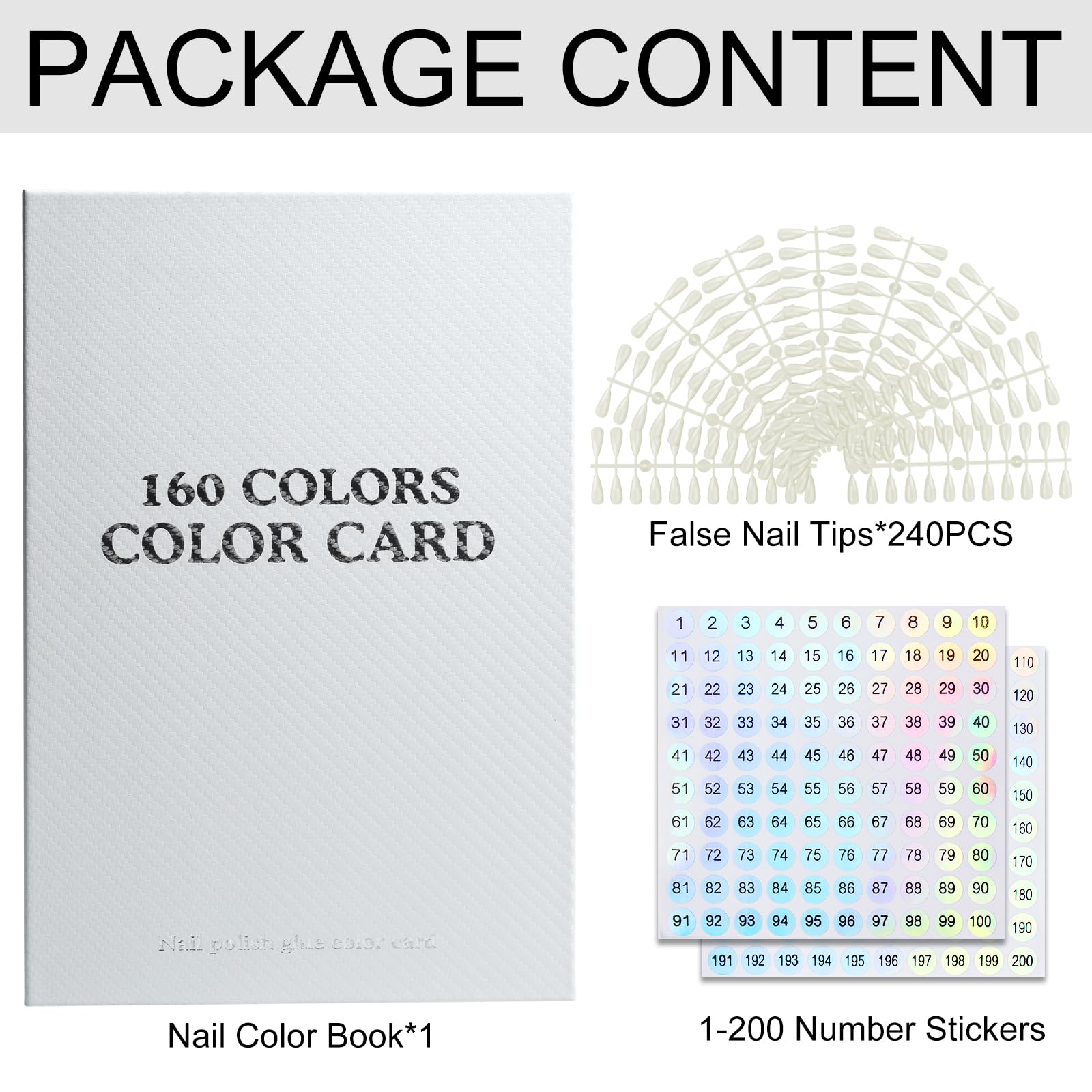 Leather nail color chart book with numbered labels