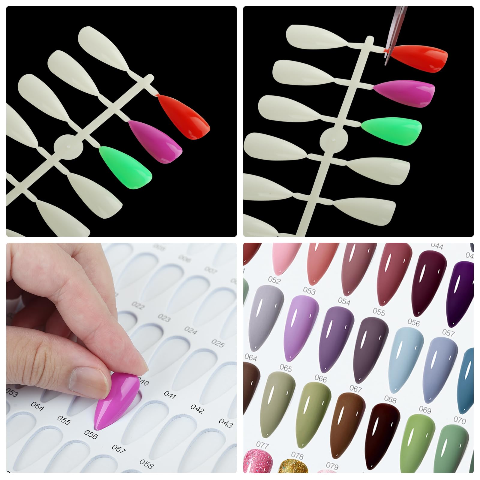 White leather nail swatch book with 240 tip capacity