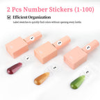 Salon professional nail color sample chart with stickers