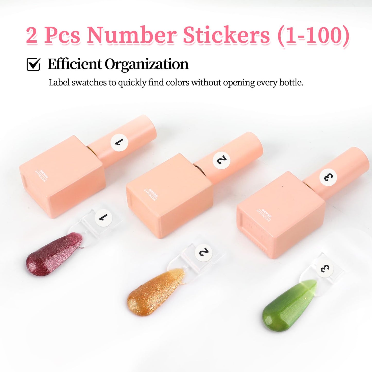 Salon professional nail color sample chart with stickers