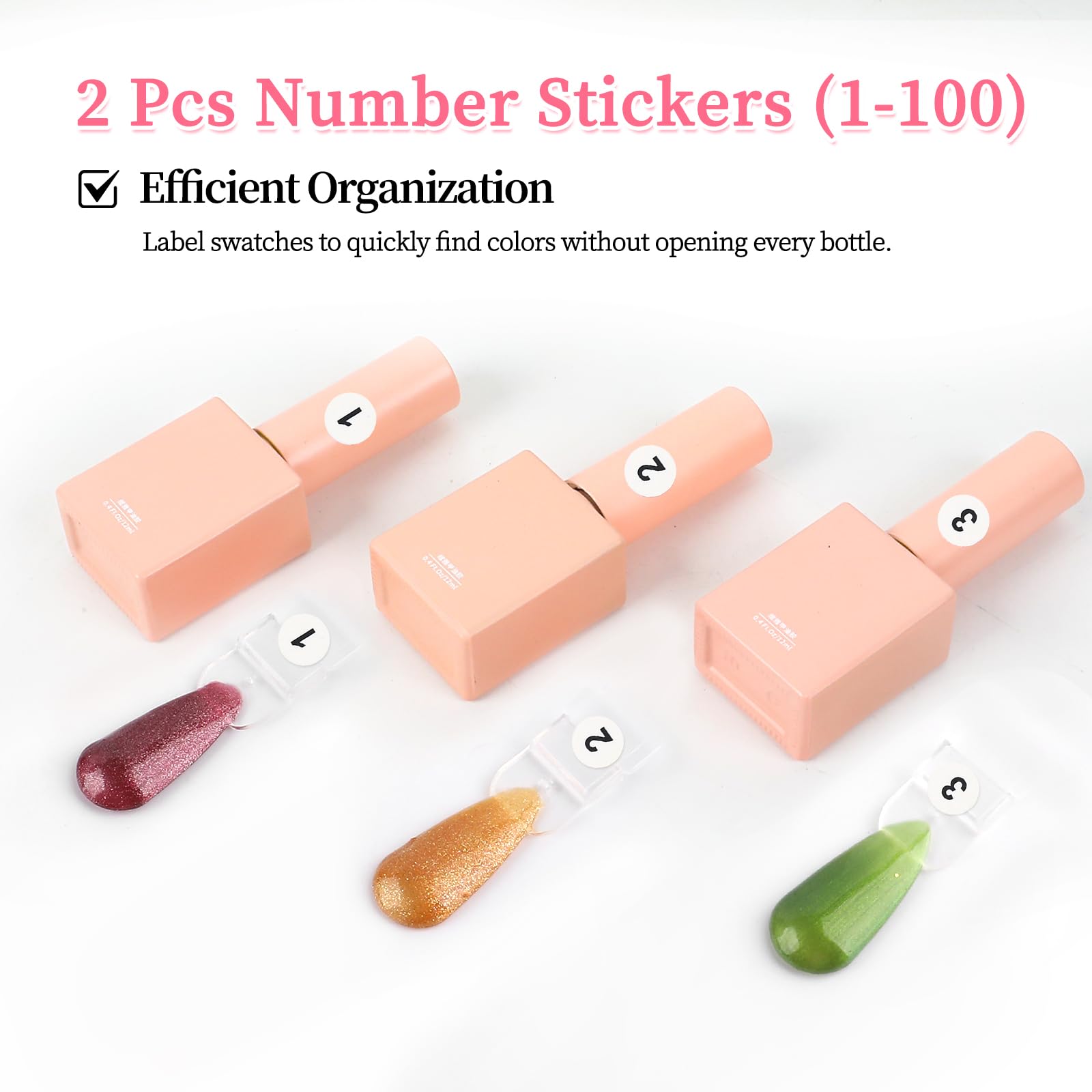 Salon professional nail color sample chart with stickers