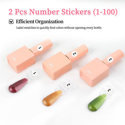 Salon professional nail color sample chart with stickers