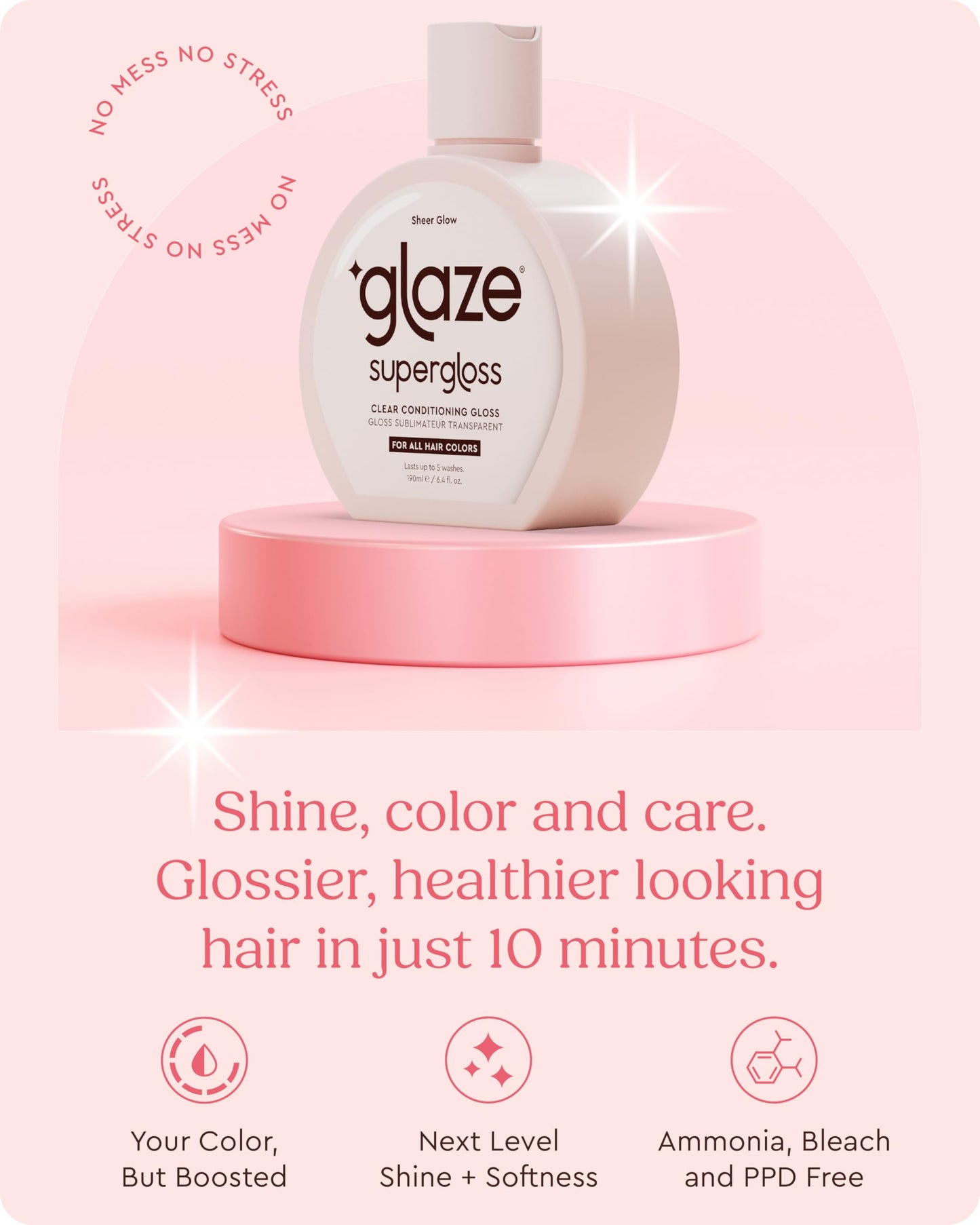 Glaze Supergloss Sheer Glow 190ml bottle close up