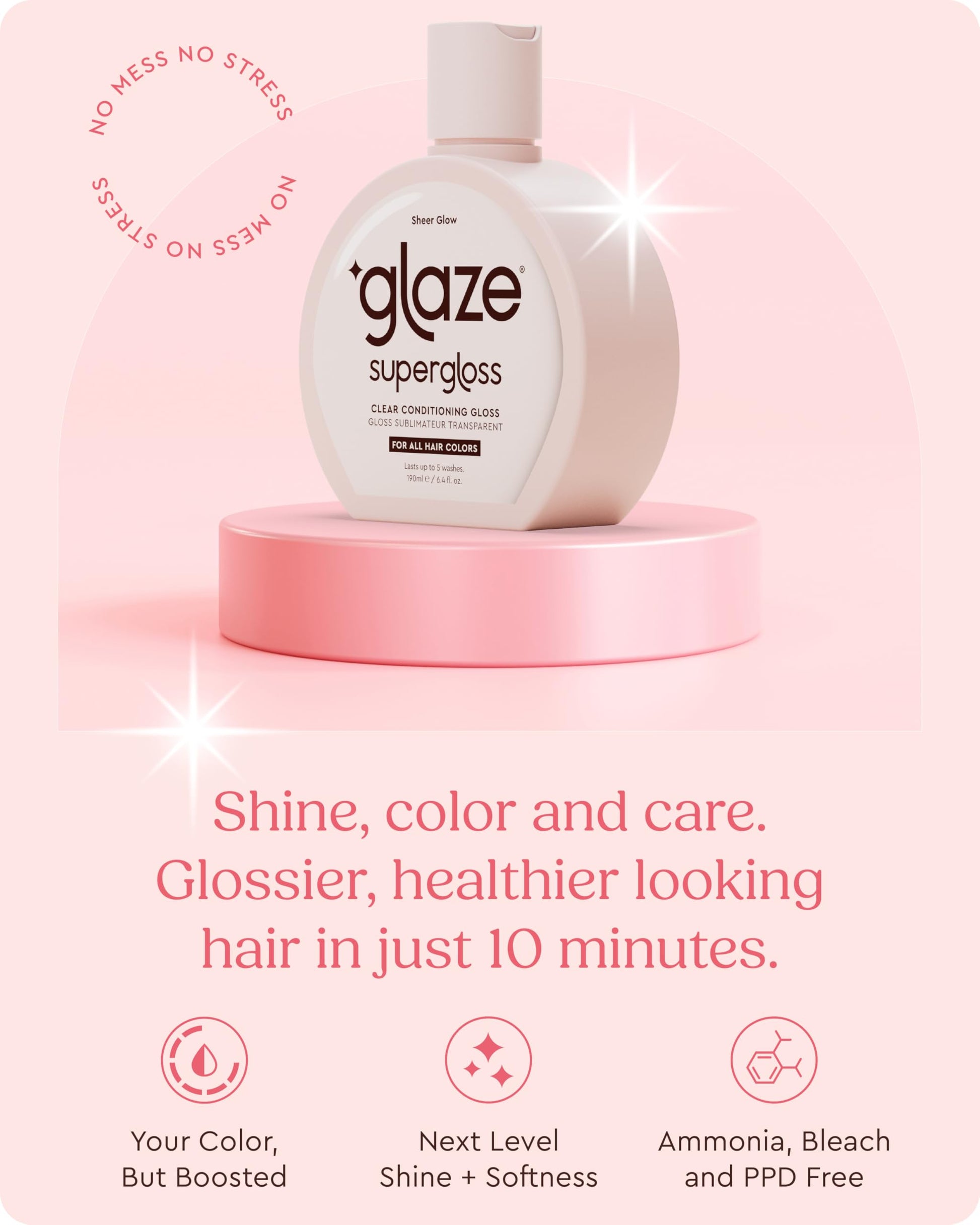Glaze Supergloss Sheer Glow 190ml bottle close up