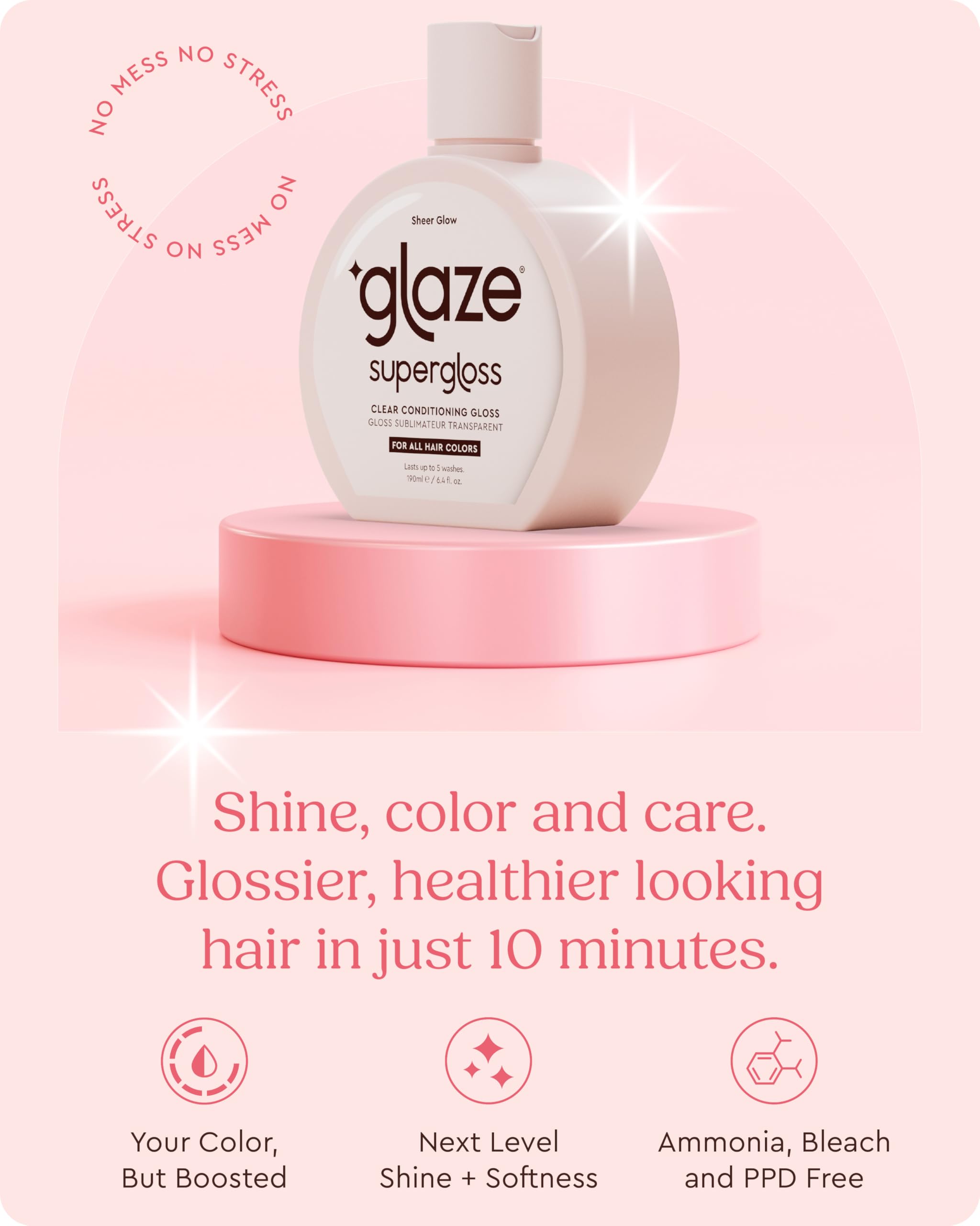 Glaze Supergloss Sheer Glow 190ml bottle close up