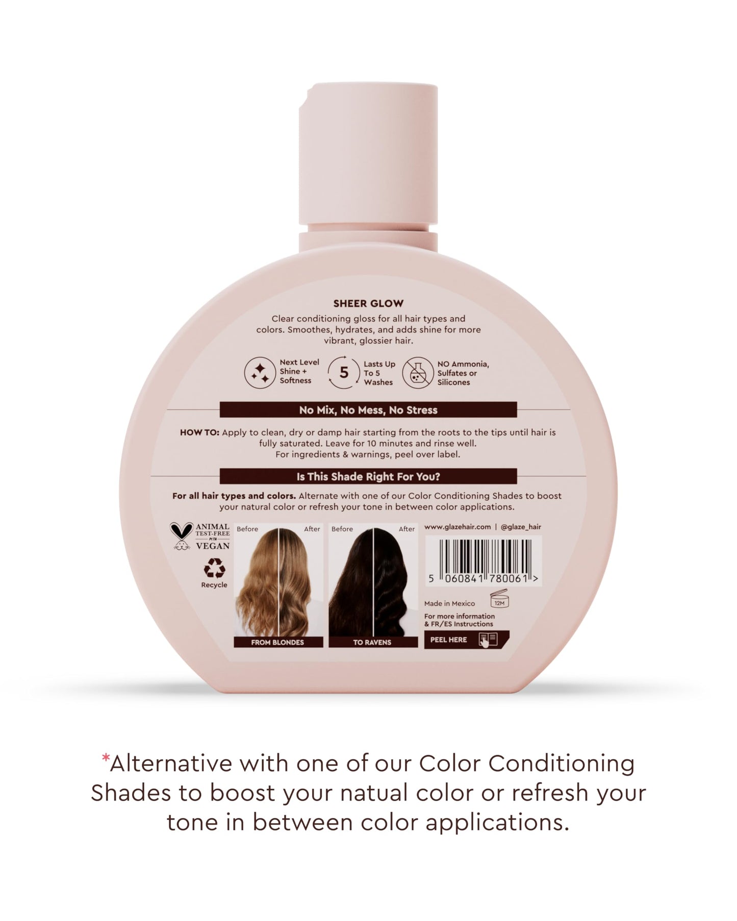 Professional hair gloss treatment bottle by Glaze