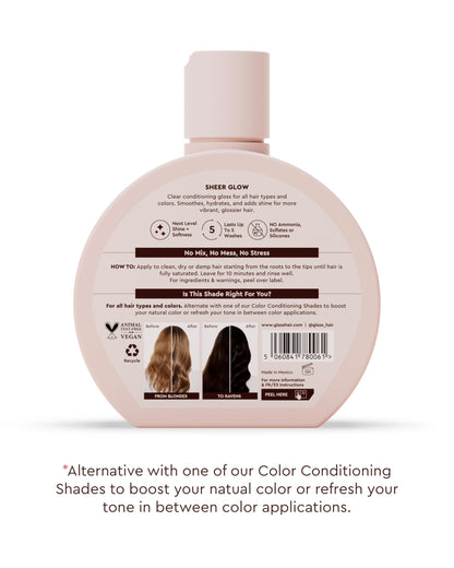 Professional hair gloss treatment bottle by Glaze