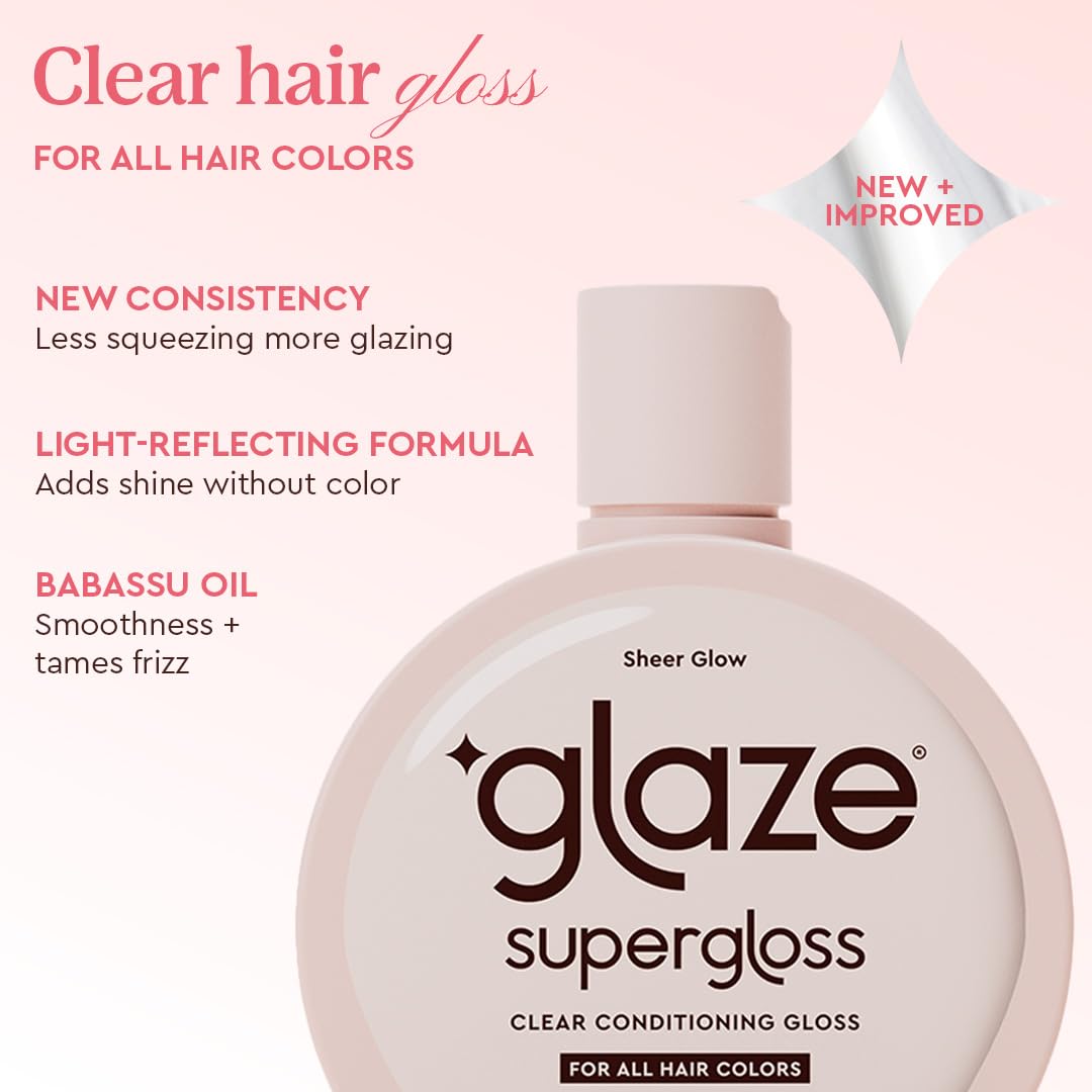 Glaze Supergloss packaging showing clear conditioning benefits