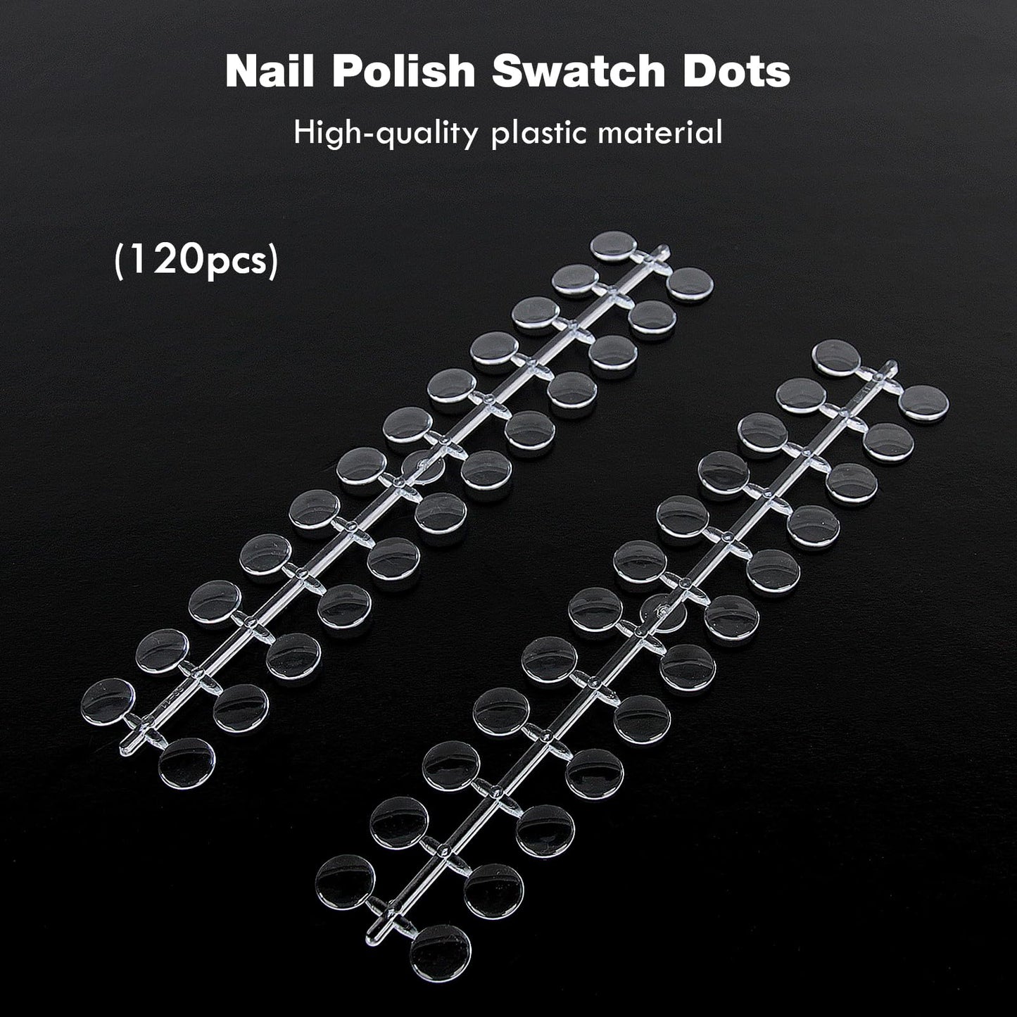Clear round nail display tips for gel polish color charts