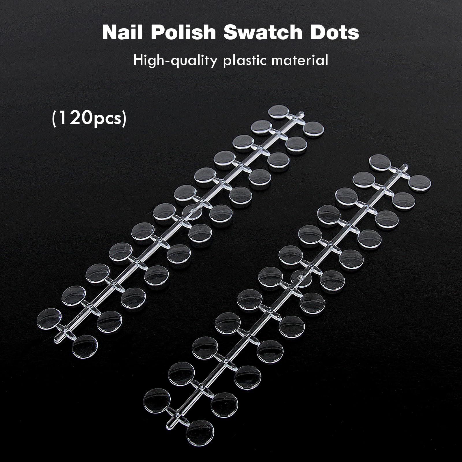 Clear round nail display tips for gel polish color charts