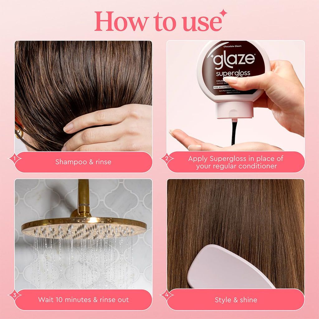 Glaze Supergloss Sheer Glow professional hair gloss result