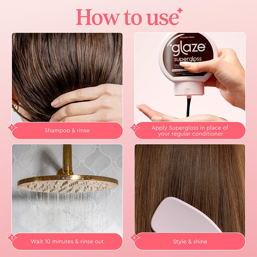 Glaze Supergloss Sheer Glow professional hair gloss result