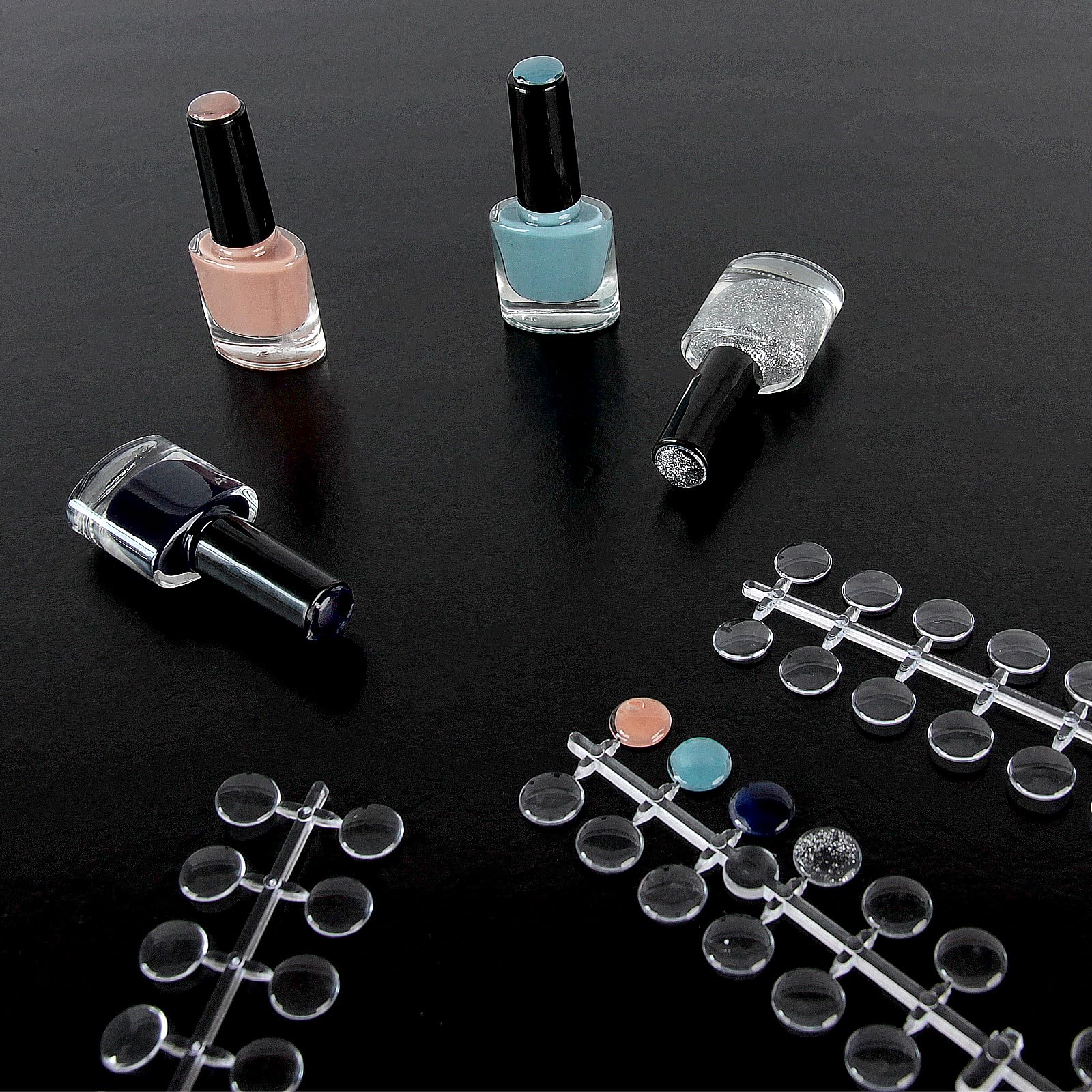 Transparent nail tips for organized polish collection