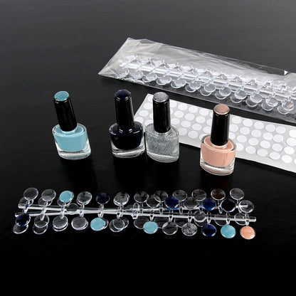 Nail art practice supplies with adhesive backing