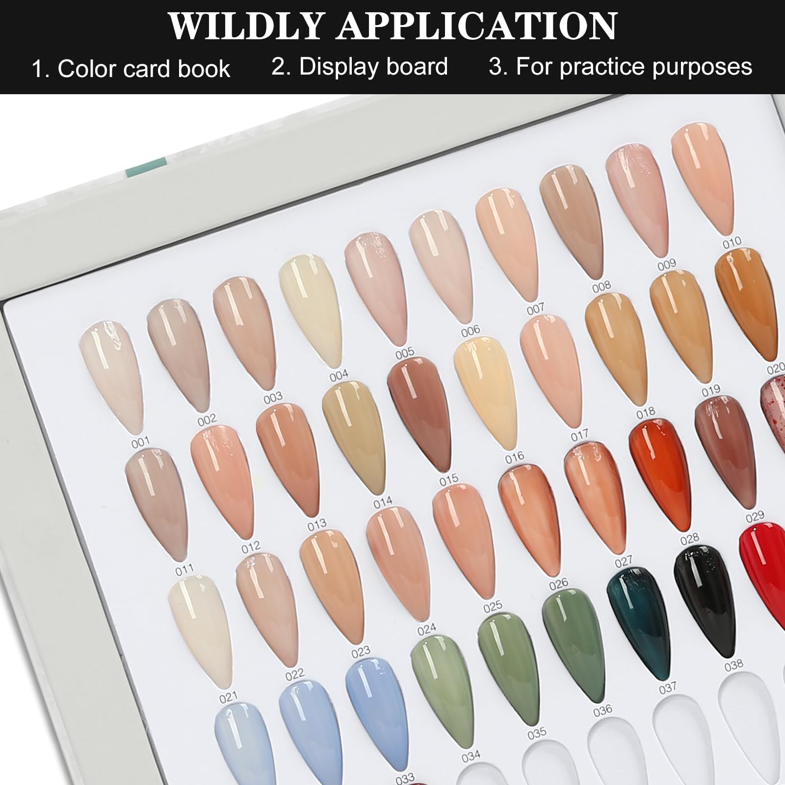 Top view of transparent almond nail tips on a smooth surface