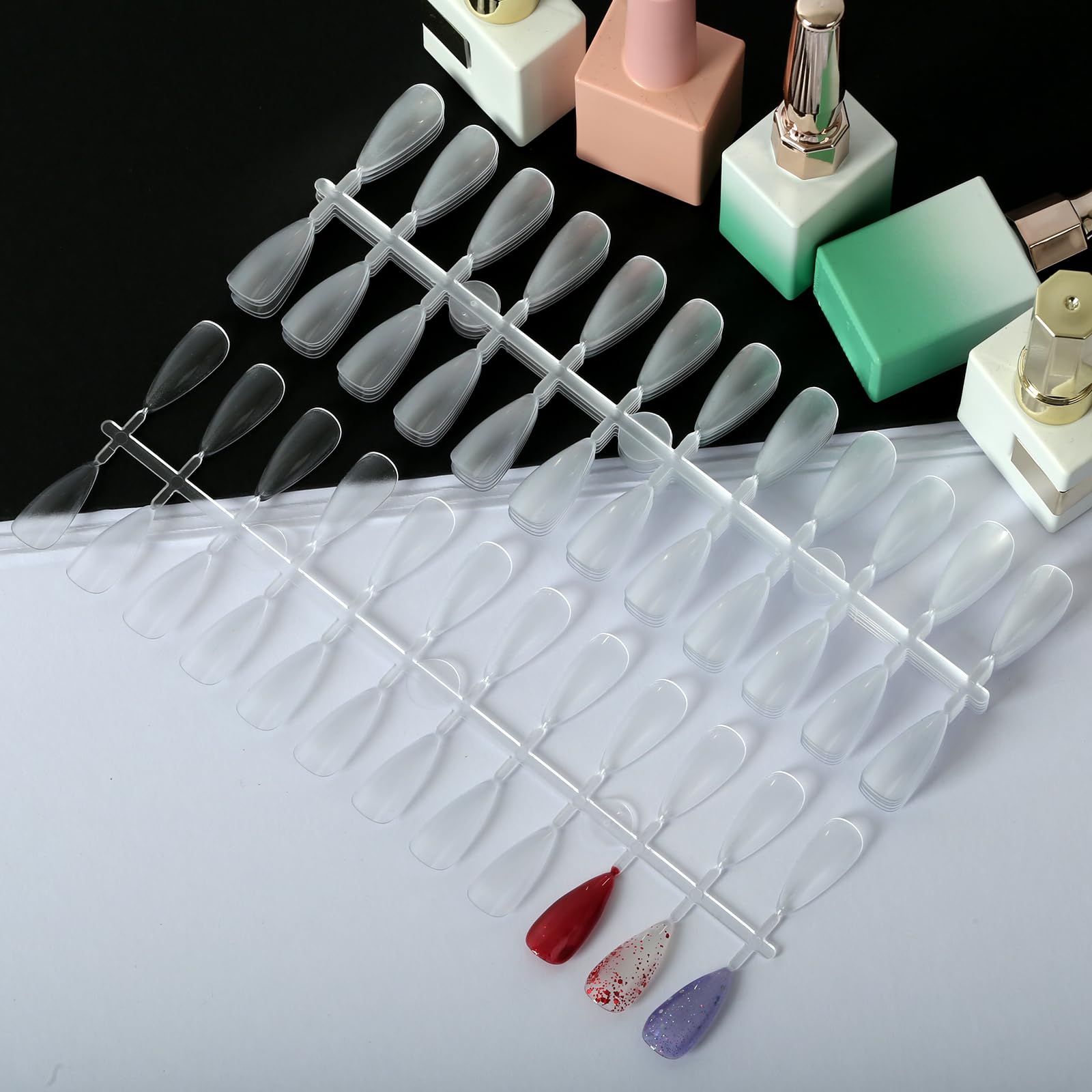 Durable acrylic false nail tips for nail technician practice