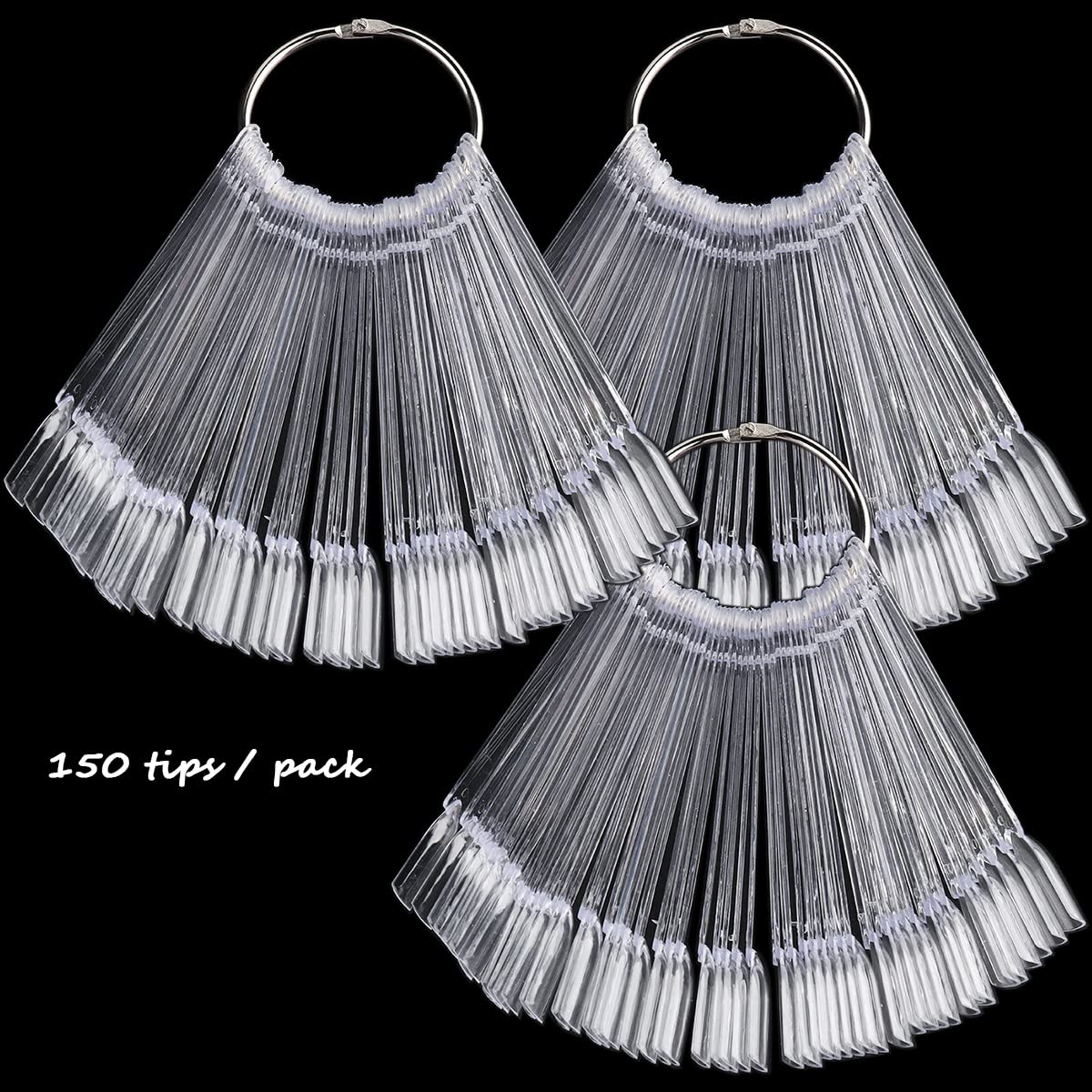 Fcozpjk nail swatch sticks fanned out on a metal ring for manicure organization
