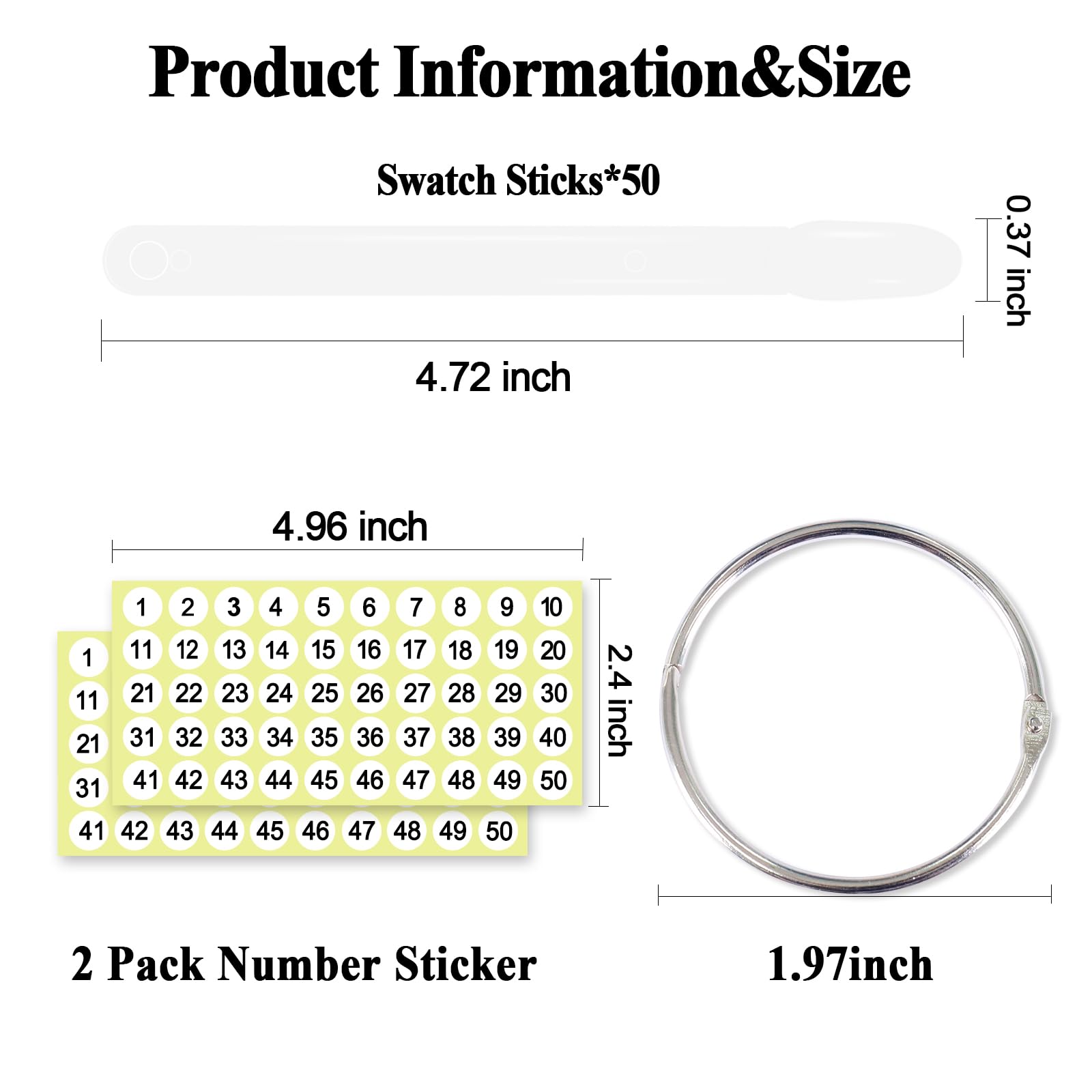 Clear plastic nail art swatch sticks for color display