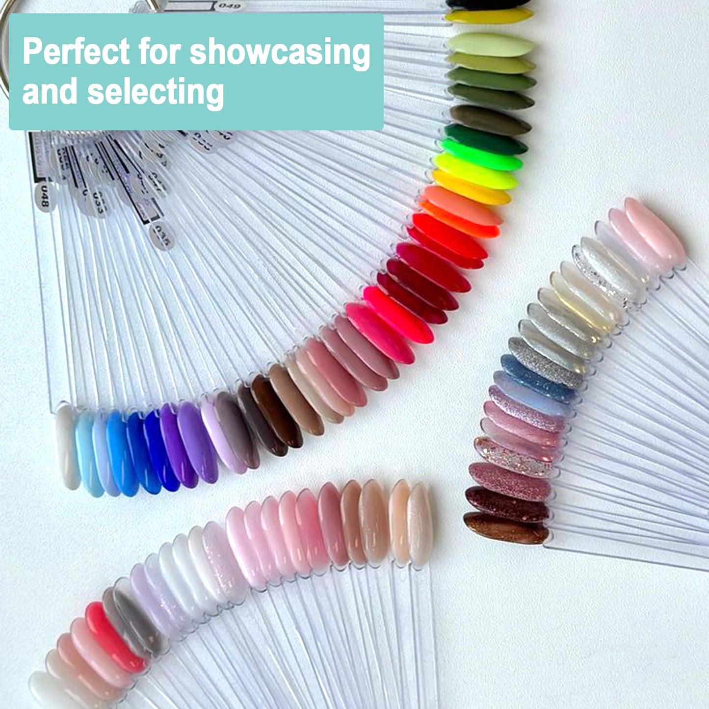 Full set of 50 oval nail practice sticks with storage ring