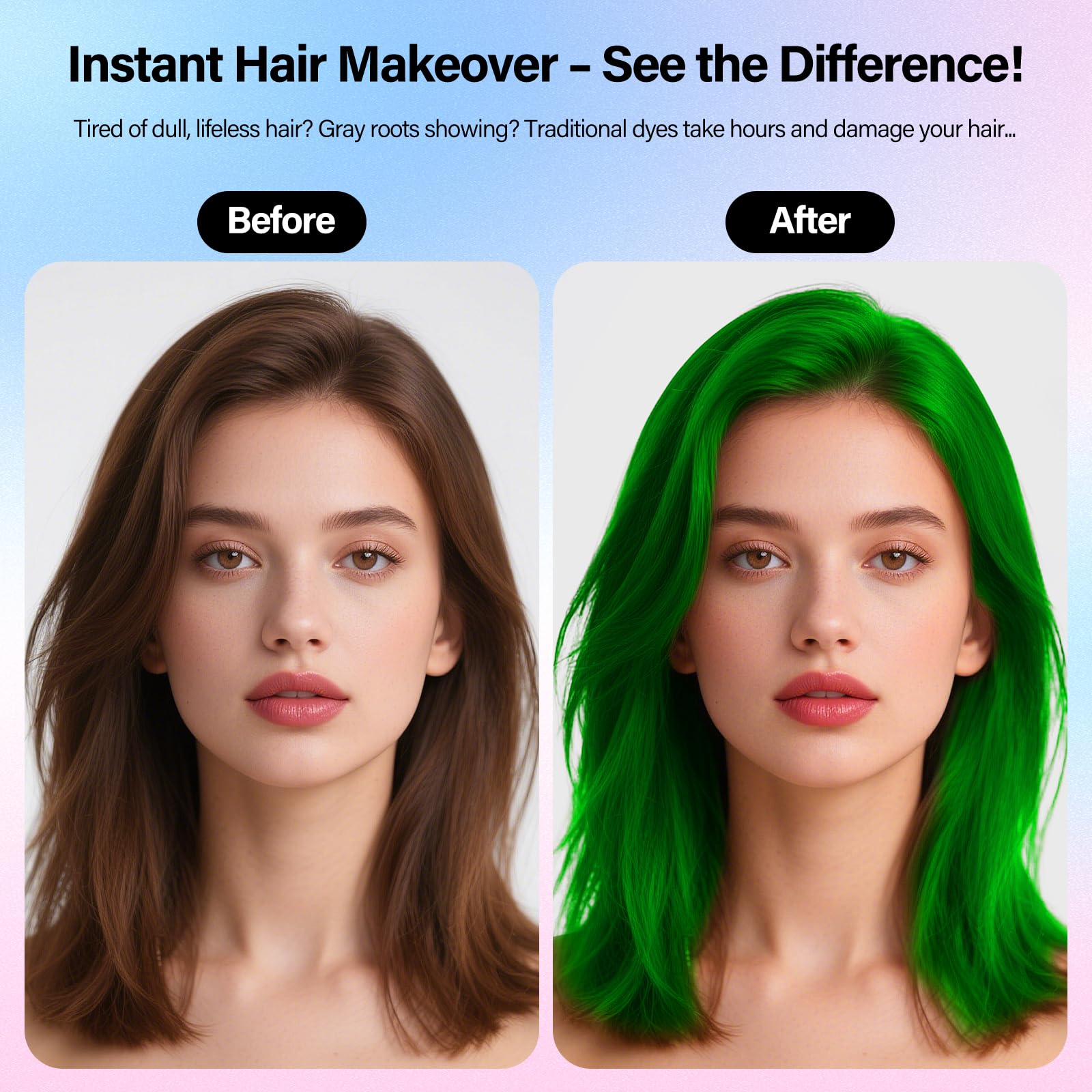 4.06 fluid ounce green hair color spray can