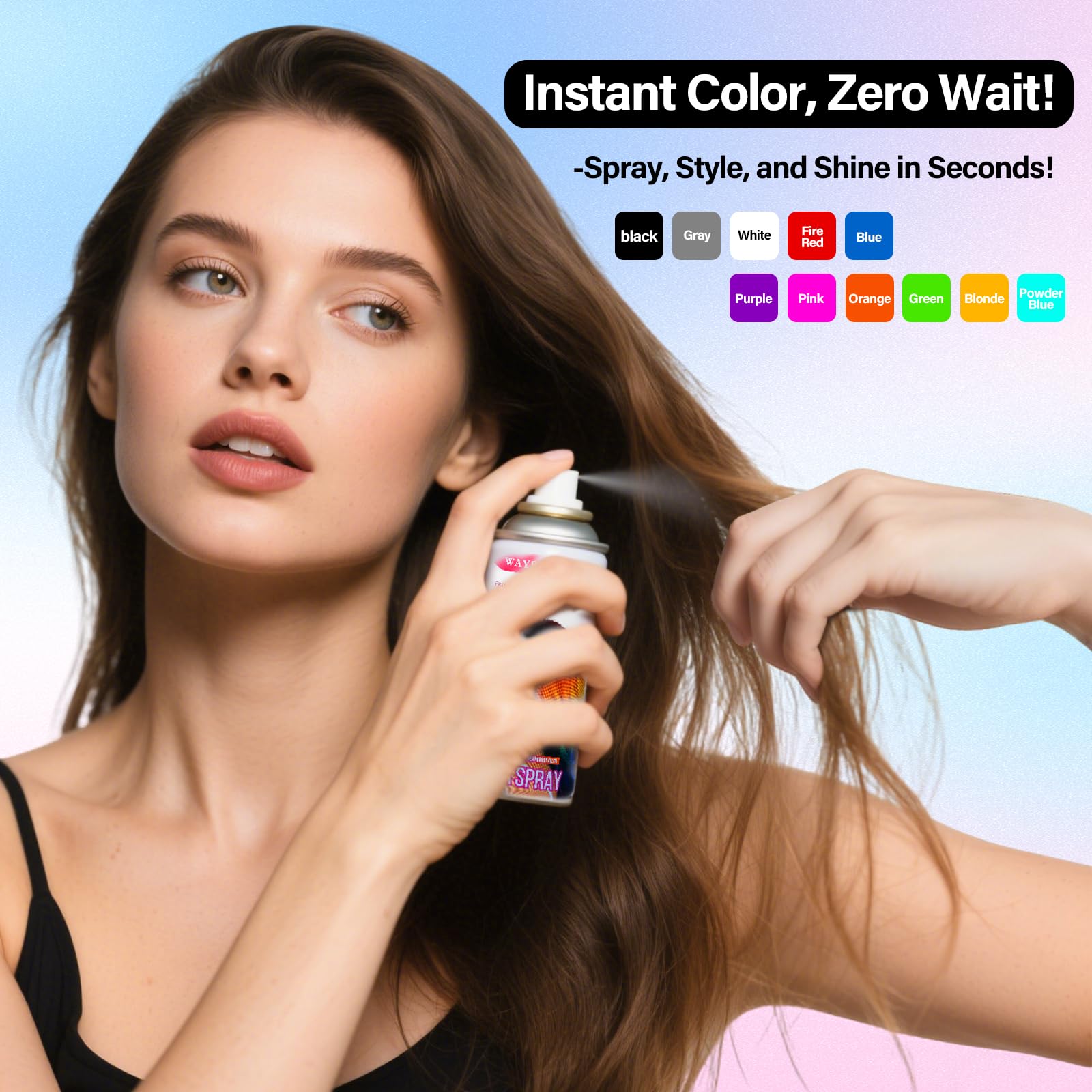 Temporary green hair spray for Halloween and events