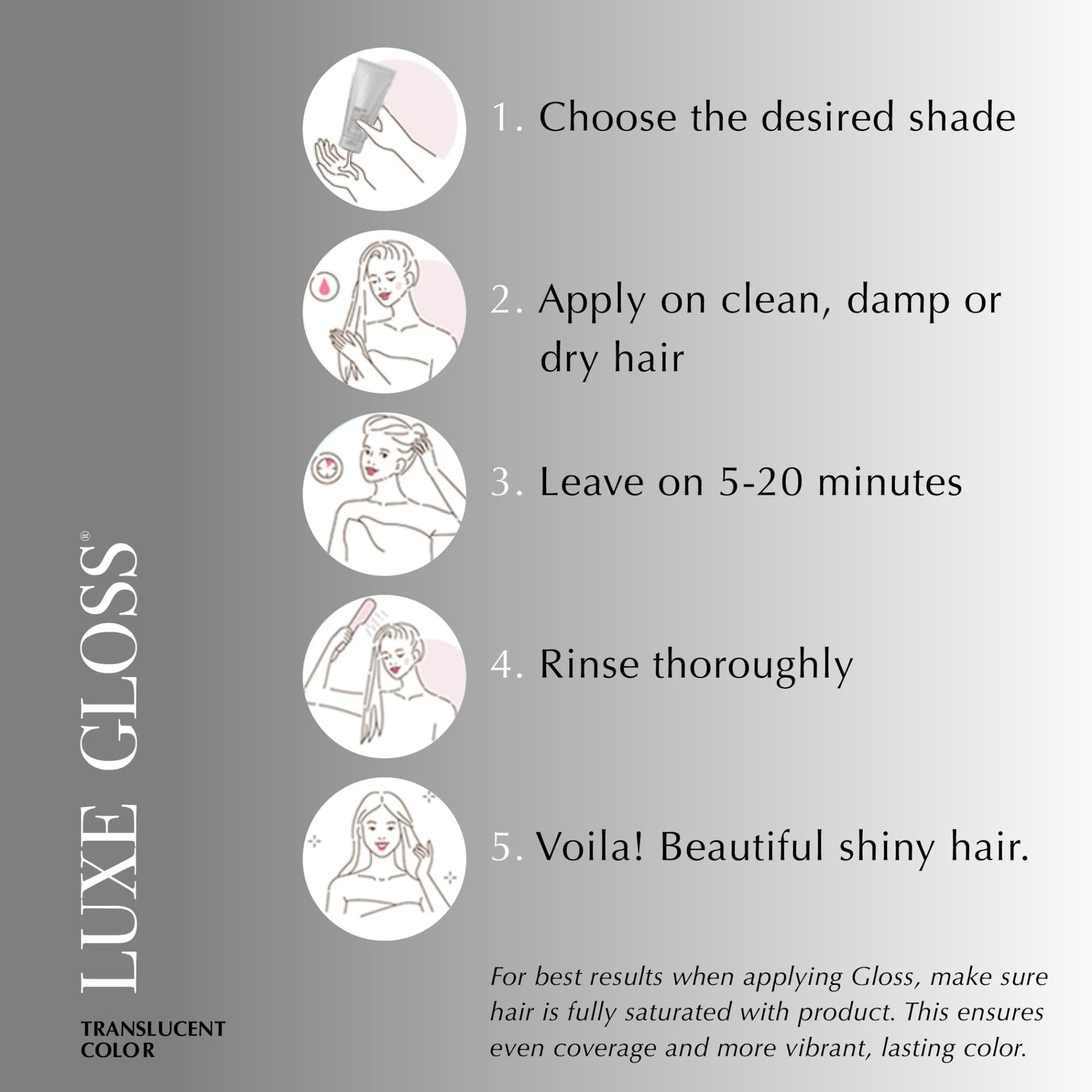 Clear hair gloss mask for enhanced color vibrancy