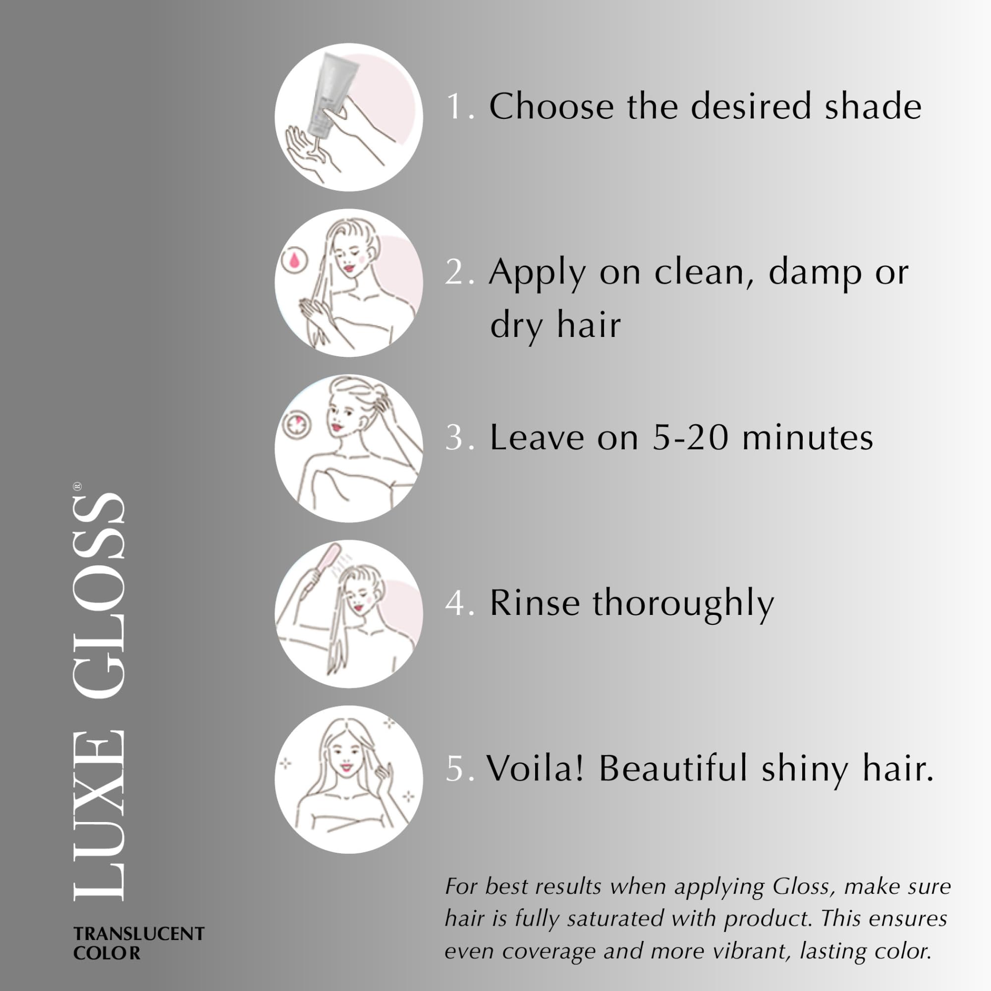 Clear hair gloss mask for enhanced color vibrancy