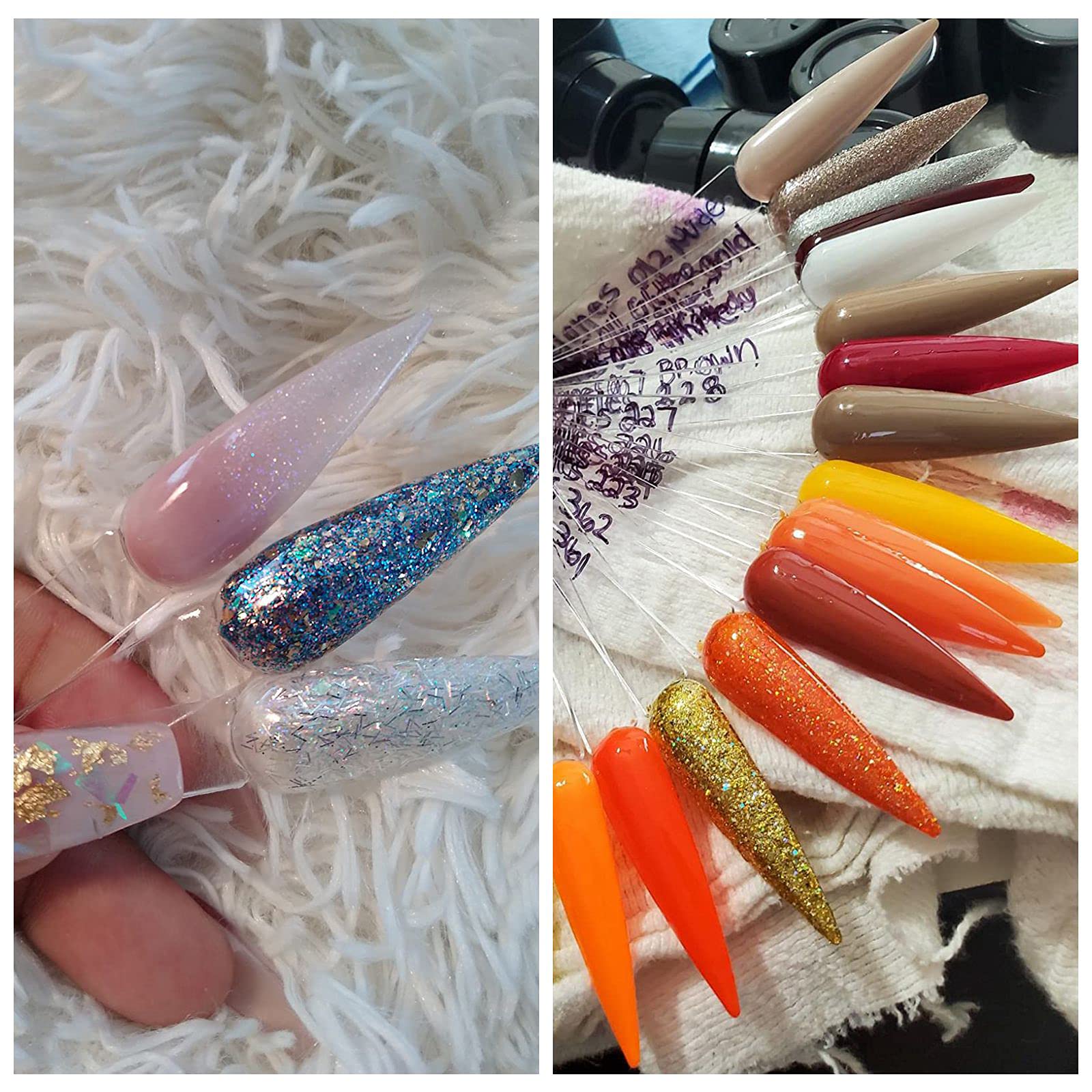 Professional nail art practice boards with pointed tips