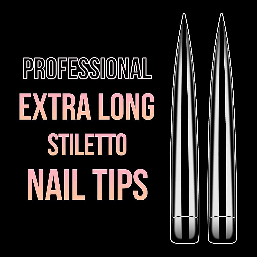 Side profile of Rosy Finch extra long pointed nail tips