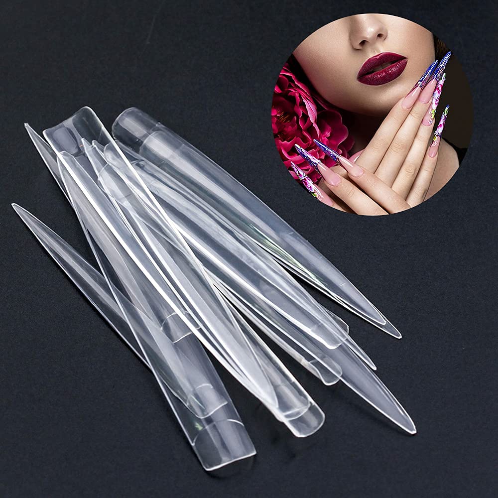 Transparent XXL nail tips for professional acrylic work