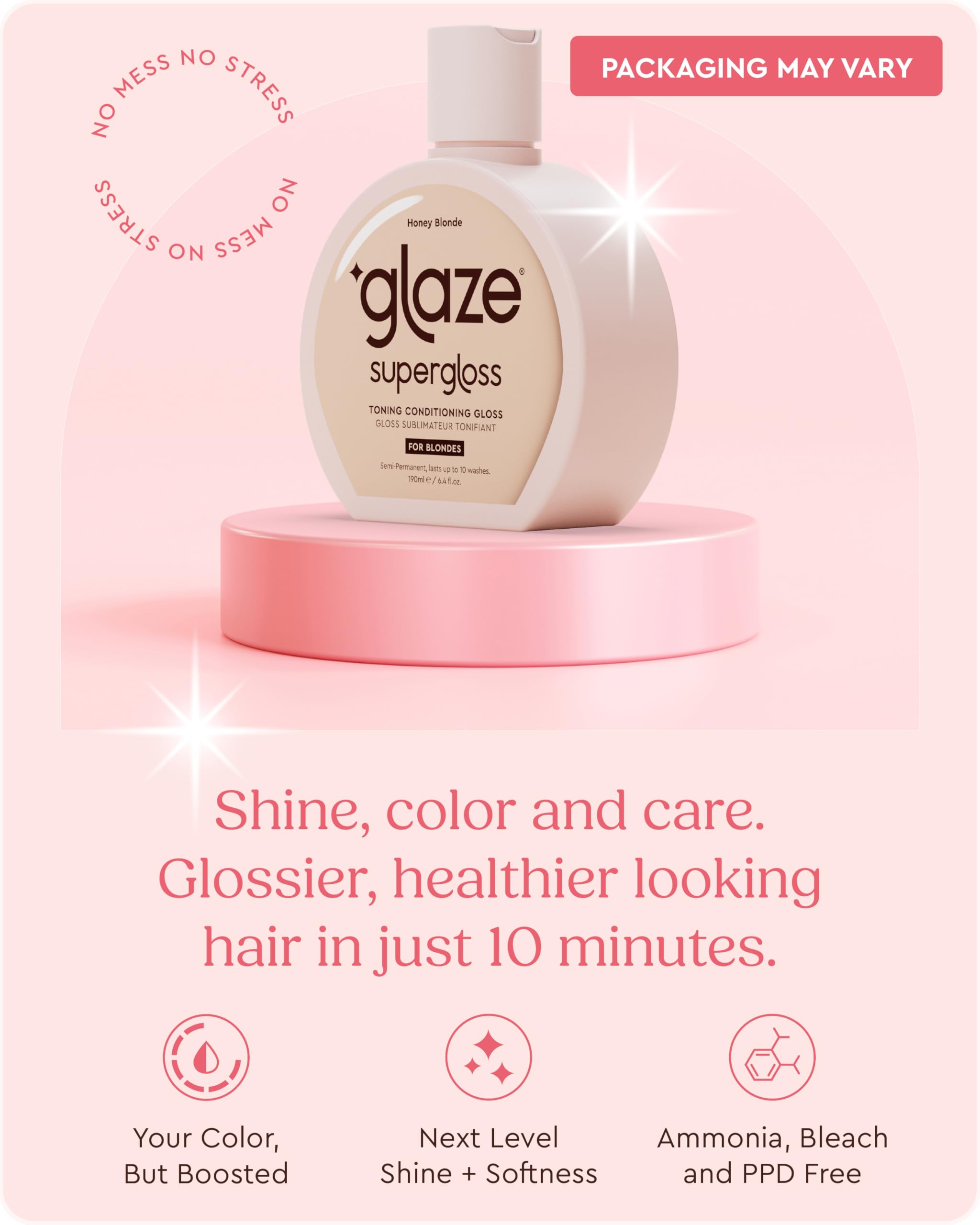 Side profile of Glaze Super Gloss 190 milliliter bottle