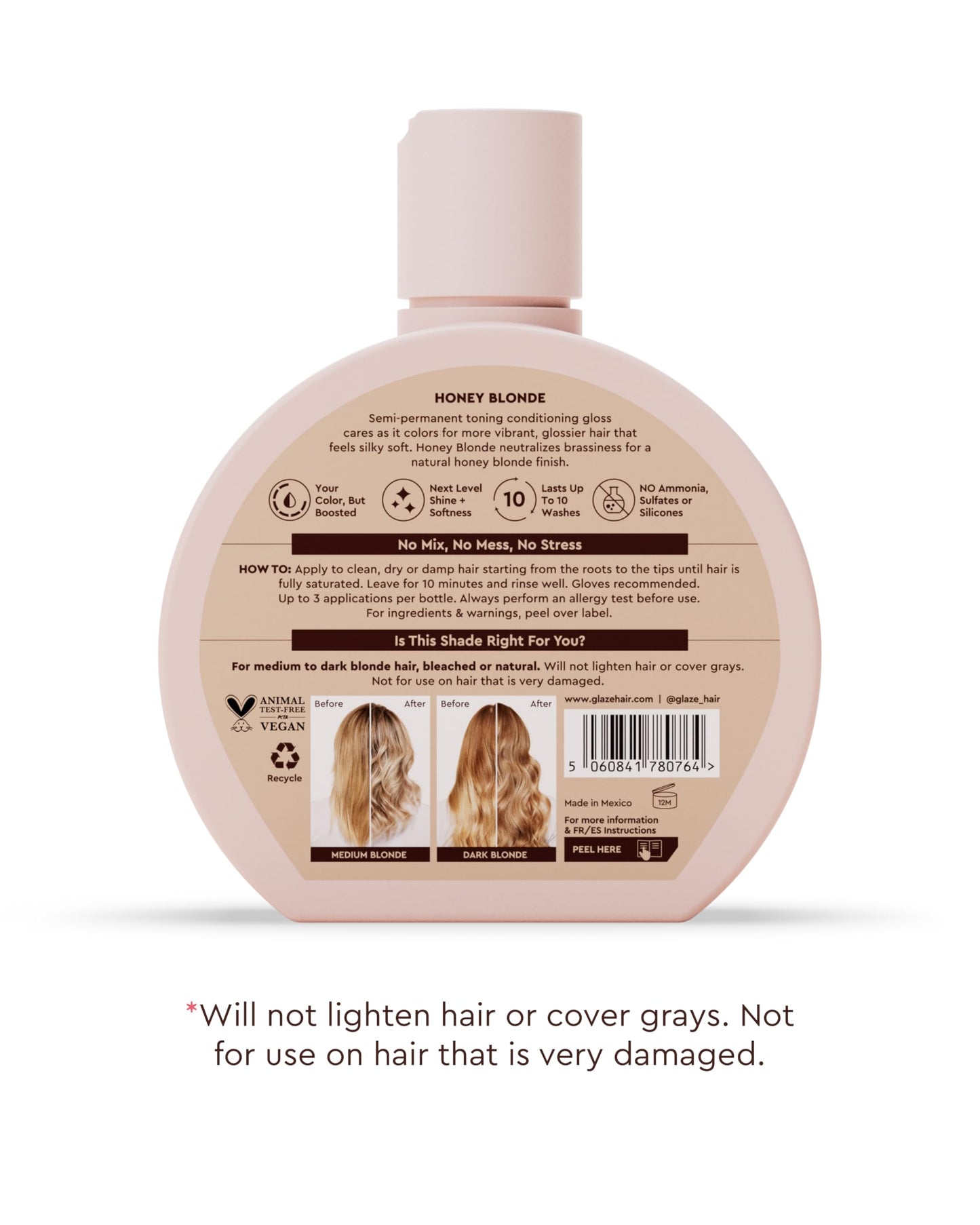 Professional hair gloss treatment bottle by Glaze